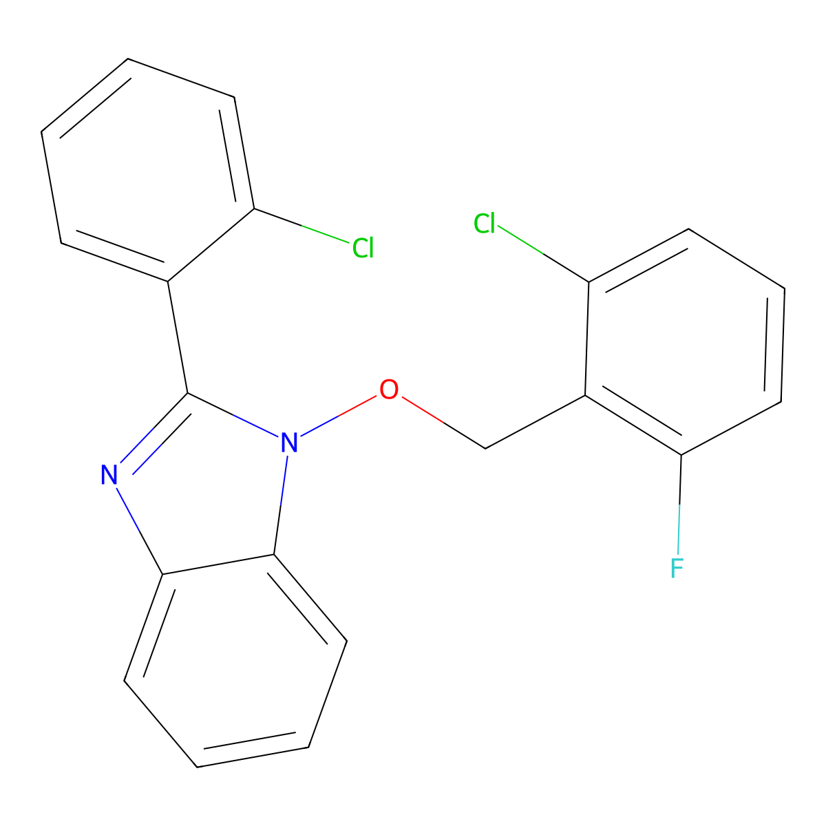 1-[(2-chloro-6-fluorobenzyl)oxy]-2-(2-chlorophenyl)-1H-1,3-benzimidazole molecular structure, CAS 400086-39-7