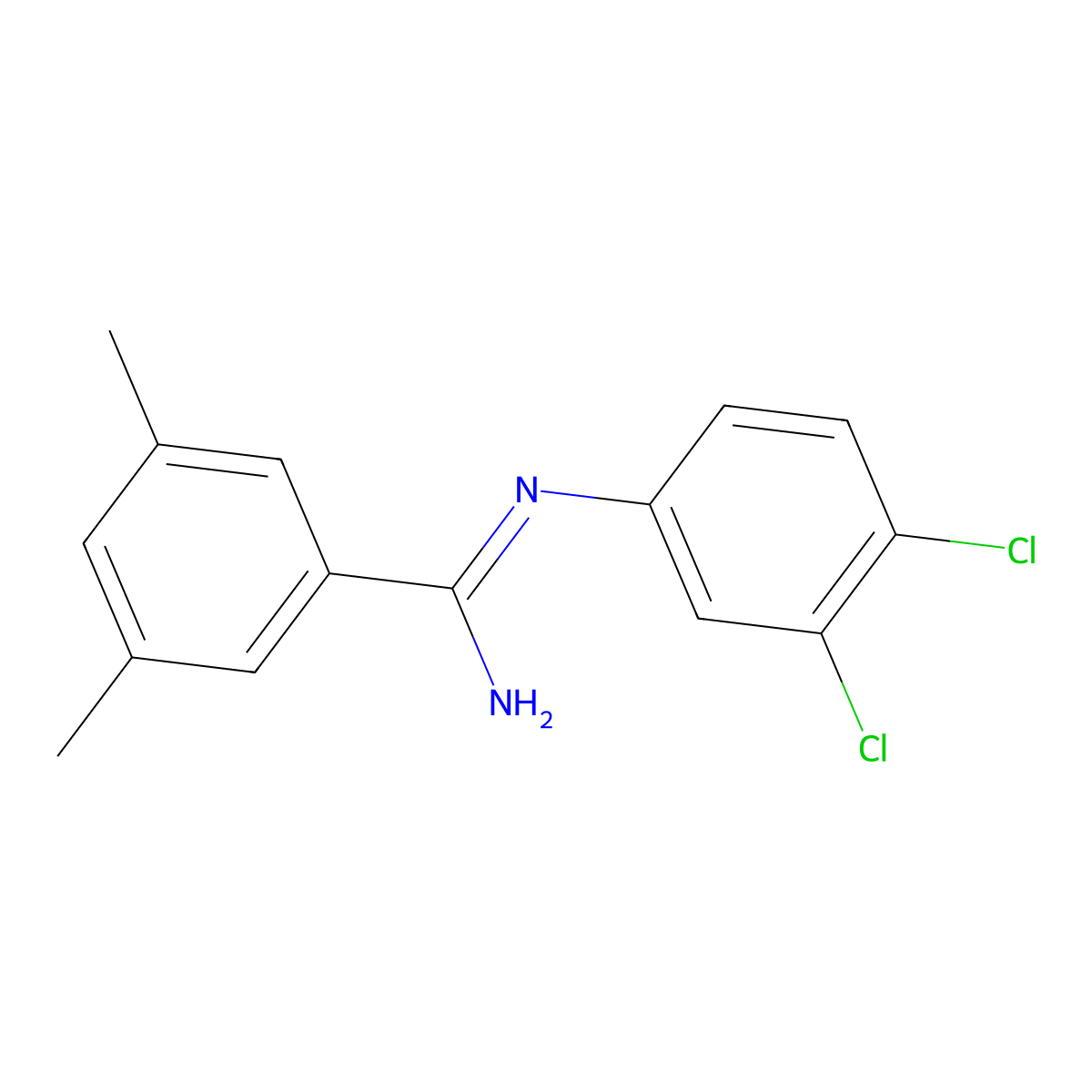 N-(3,4-dichlorophenyl)-3,5-dimethylbenzenecarboximidamide molecular structure, CAS 400086-41-1
