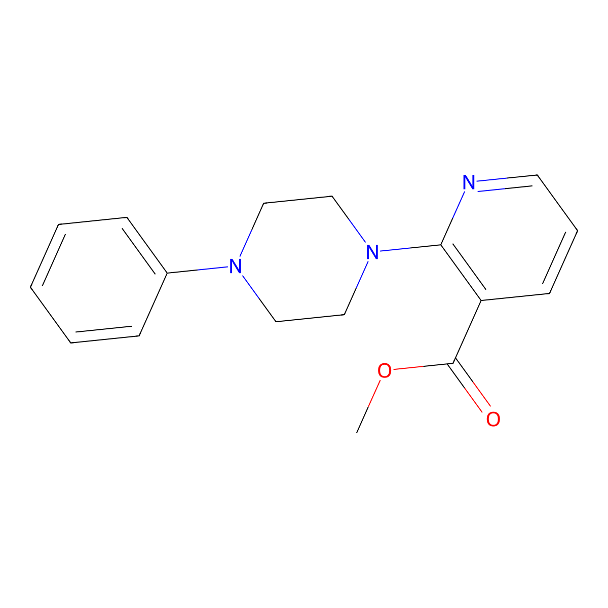 Methyl 2-(4-phenylpiperazin-1-yl)pyridine-3-carboxylate molecular structure, CAS 400086-57-9