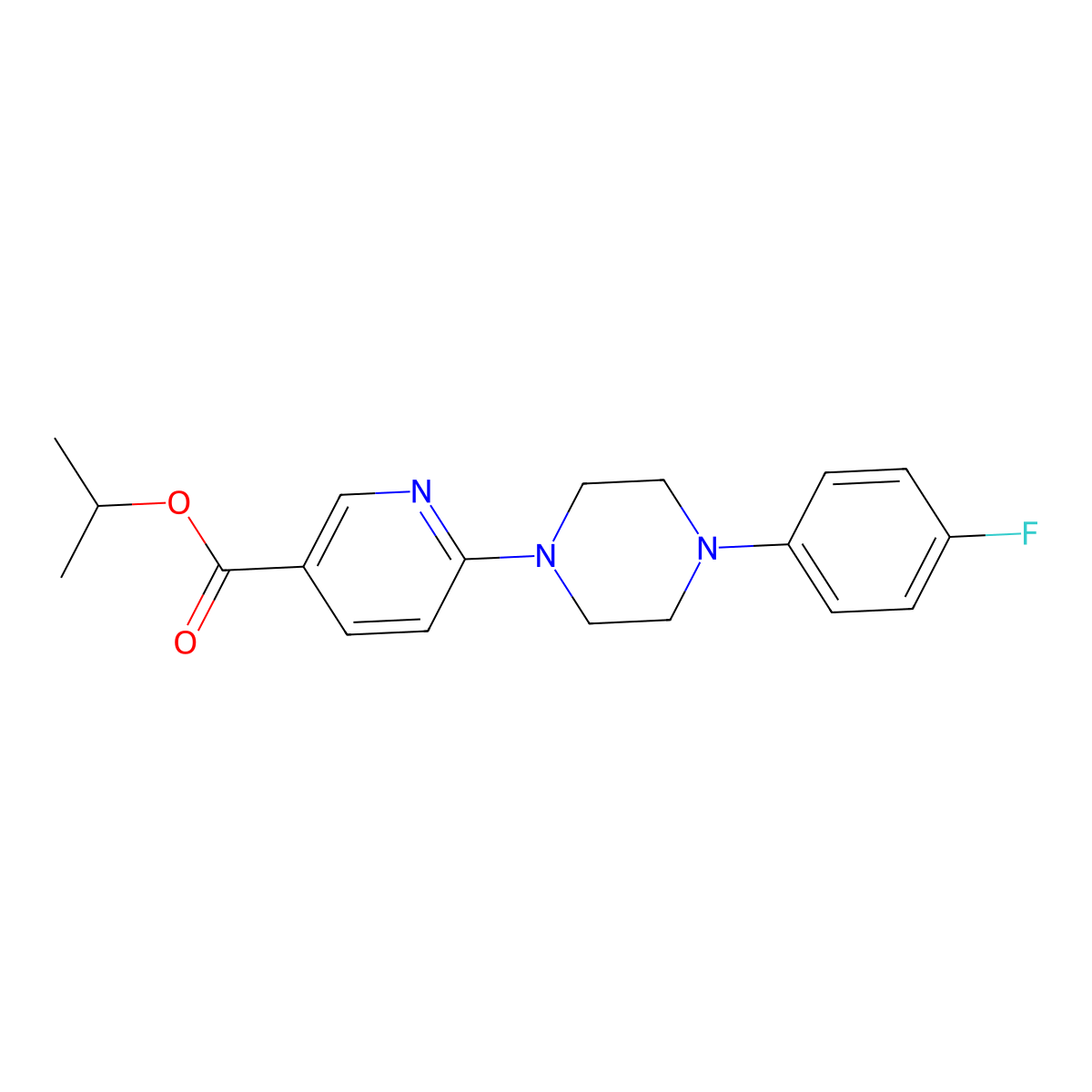 Propan-2-yl 6-[4-(4-fluorophenyl)piperazin-1-yl]pyridine-3-carboxylate molecular structure, CAS 400086-60-4
