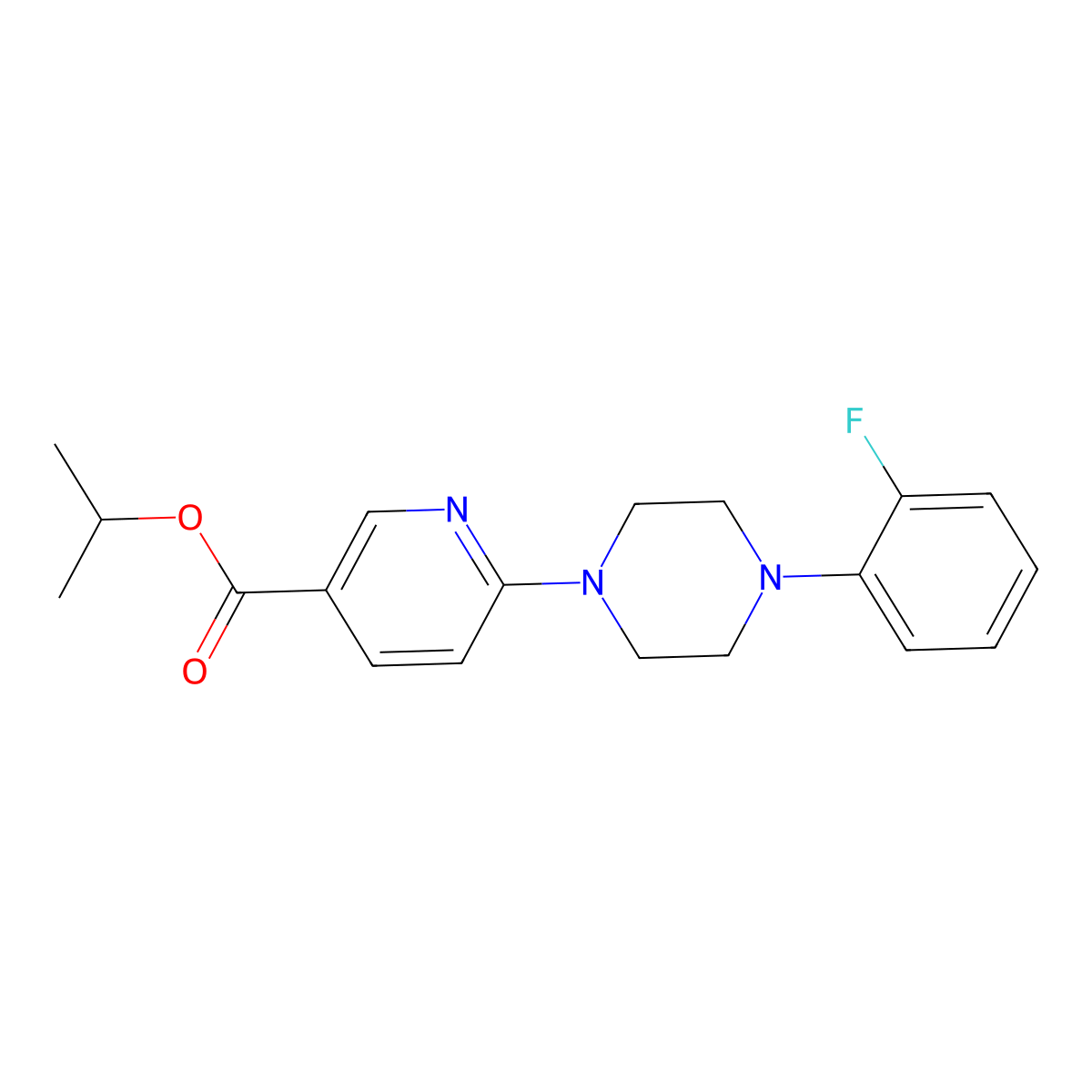 Propan-2-yl 6-[4-(2-fluorophenyl)piperazin-1-yl]pyridine-3-carboxylate molecular structure, CAS 400086-61-5