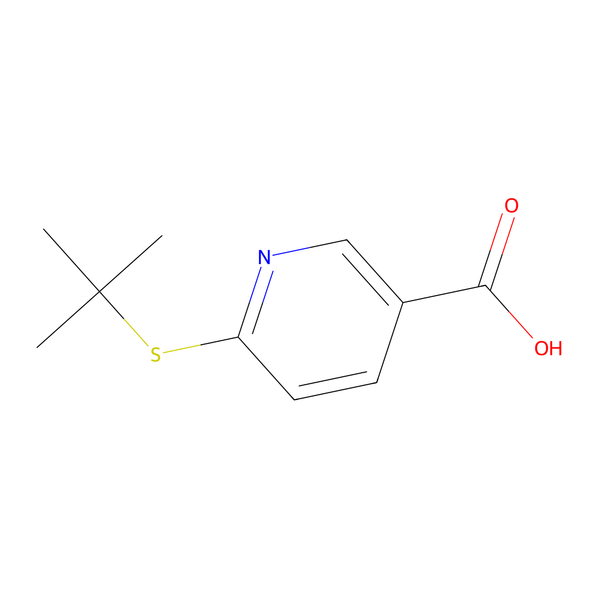 6-(Tert-butylsulfanyl)nicotinic acid molecular structure, CAS 400086-88-6