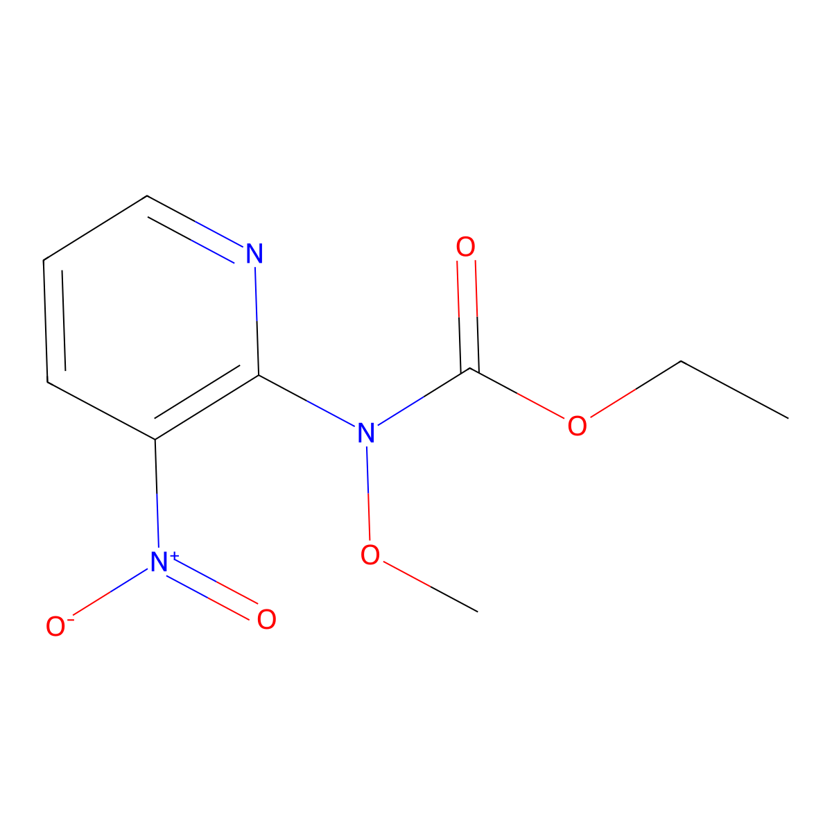 Ethyl N-methoxy-N-(3-nitropyridin-2-yl)carbamate molecular structure, CAS 400086-98-8