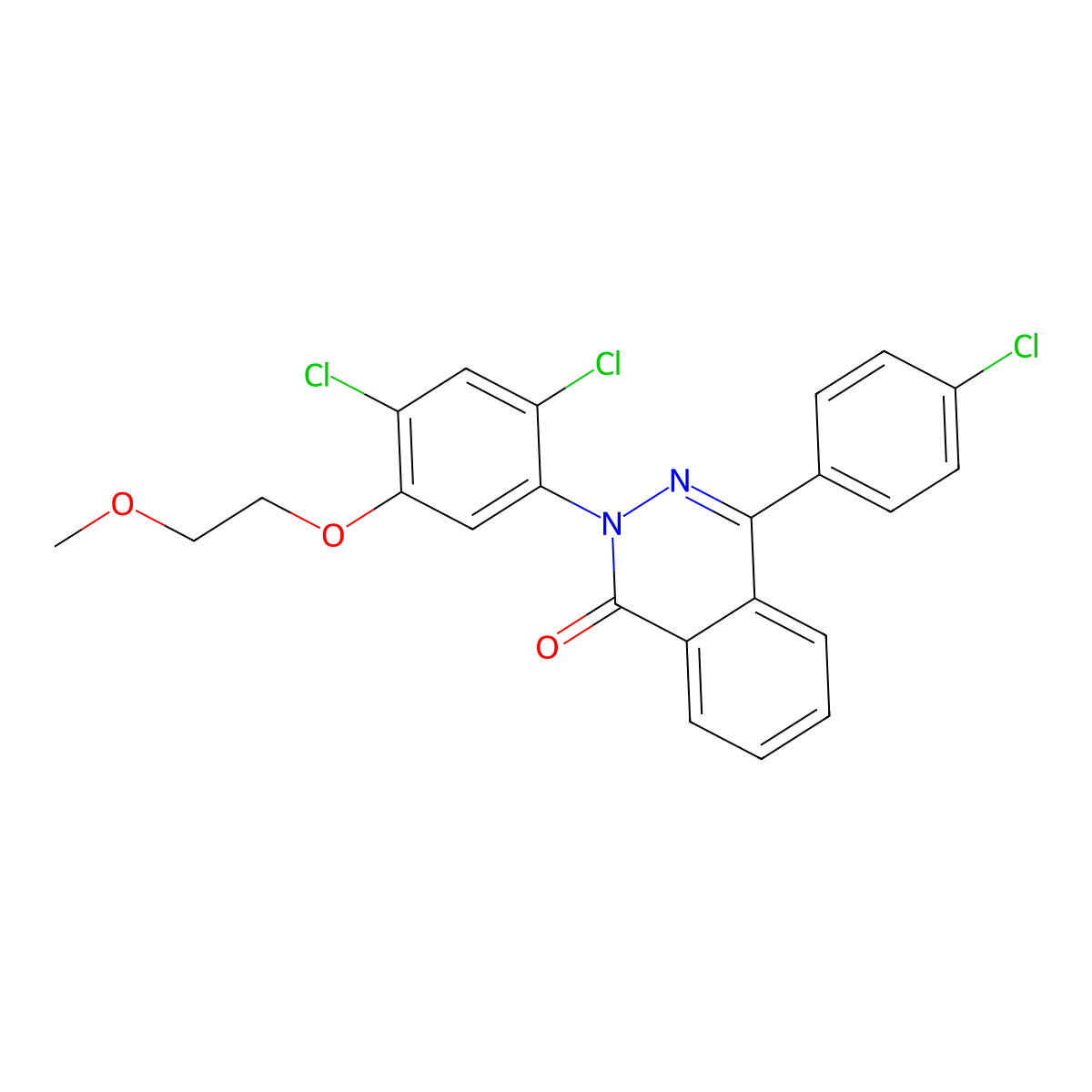 4-(4-Chlorophenyl)-2-[2,4-dichloro-5-(2-methoxyethoxy)phenyl]phthalazin-1-one molecular structure, CAS 400087-11-8
