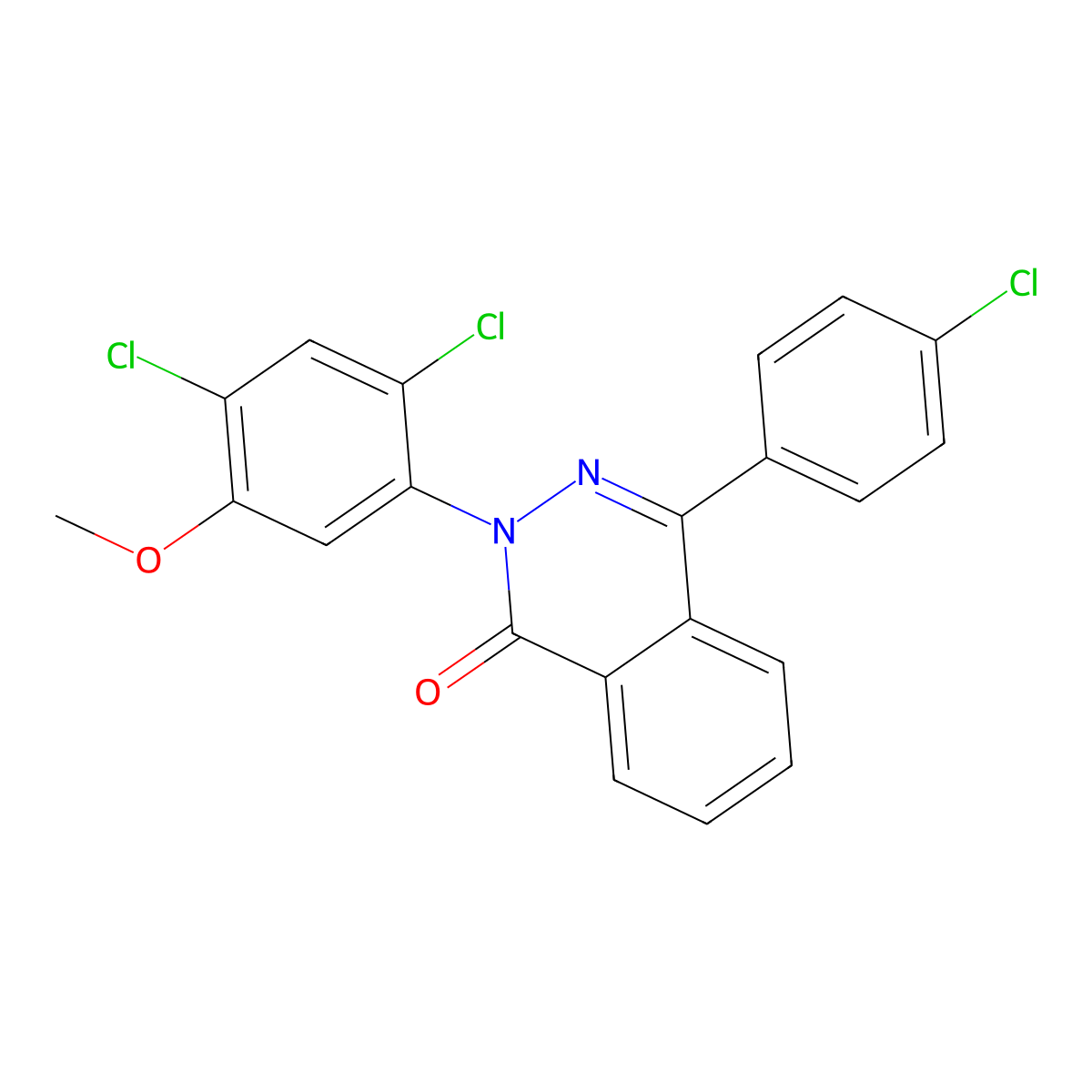 4-(4-chlorophenyl)-2-(2,4-dichloro-5-methoxyphenyl)-1(2H)-phthalazinone molecular structure, CAS 400087-12-9