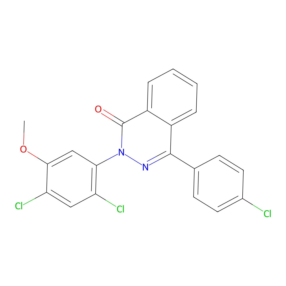 4-(4-chlorophenyl)-2-(2,4-dichloro-5-methoxyphenyl)-1(2H)-phthalazinone molecular structure, CAS 400087-12-9