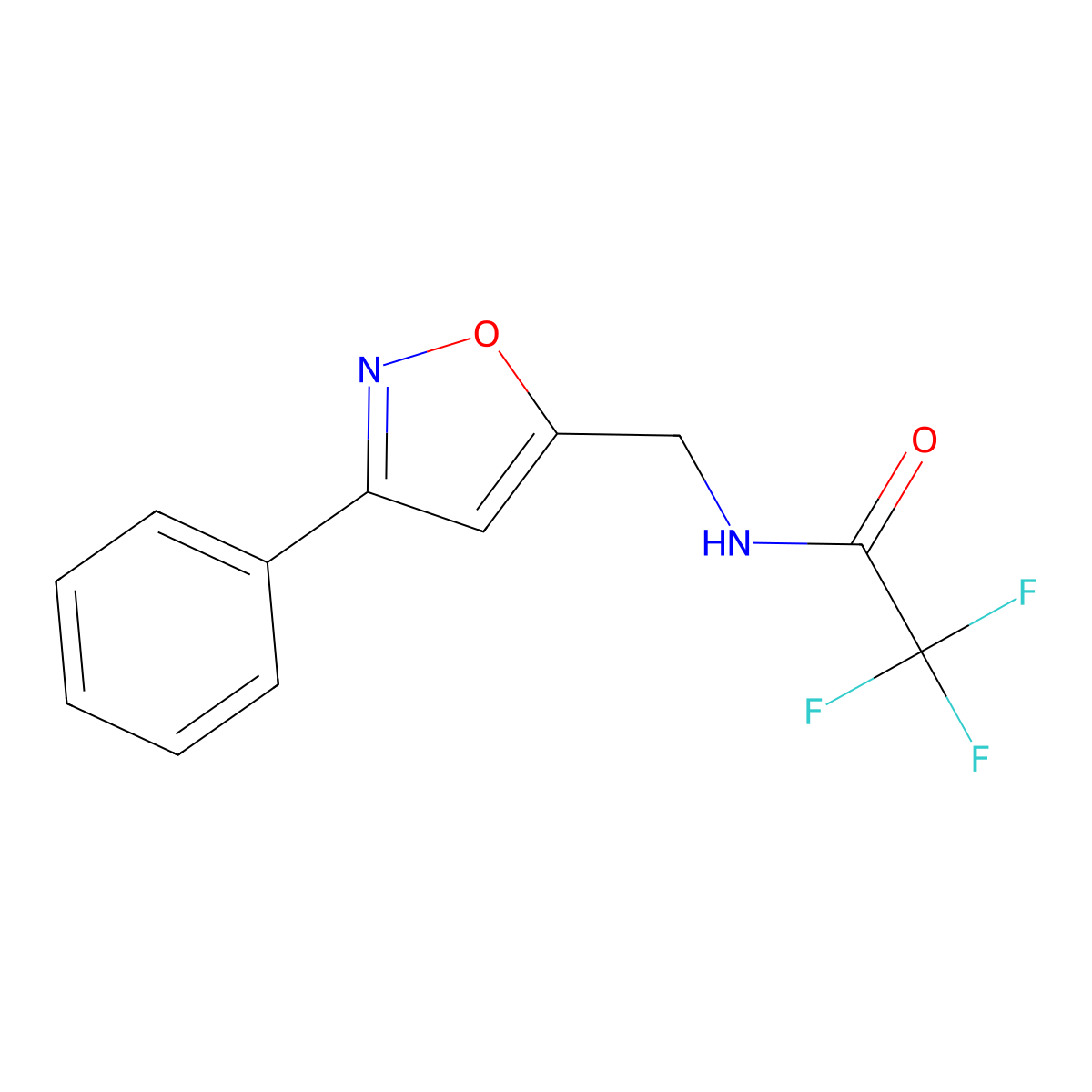 2,2,2-trifluoro-N-[(3-phenyl-1,2-oxazol-5-yl)methyl]acetamide molecular structure, CAS 400087-16-3