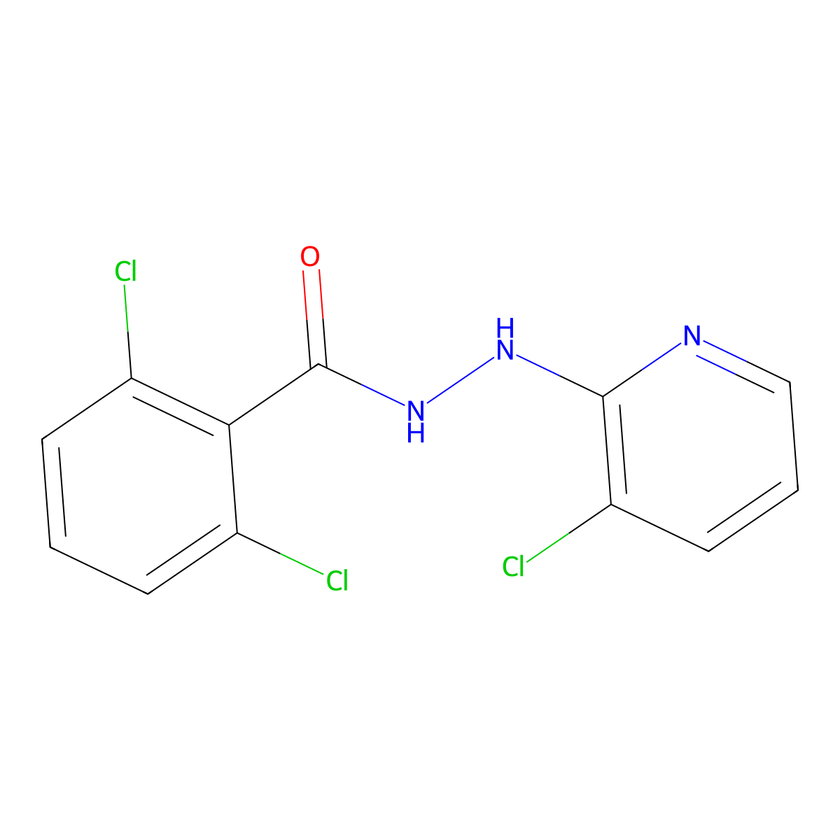 2,6-dichloro-N'-(3-chloro-2-pyridinyl)benzenecarbohydrazide molecular structure, CAS 400087-31-2
