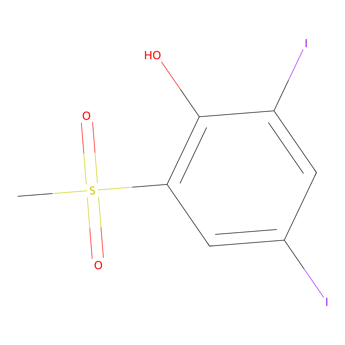 2,4-Diiodo-6-methylsulfonylphenol molecular structure, CAS 400087-33-4