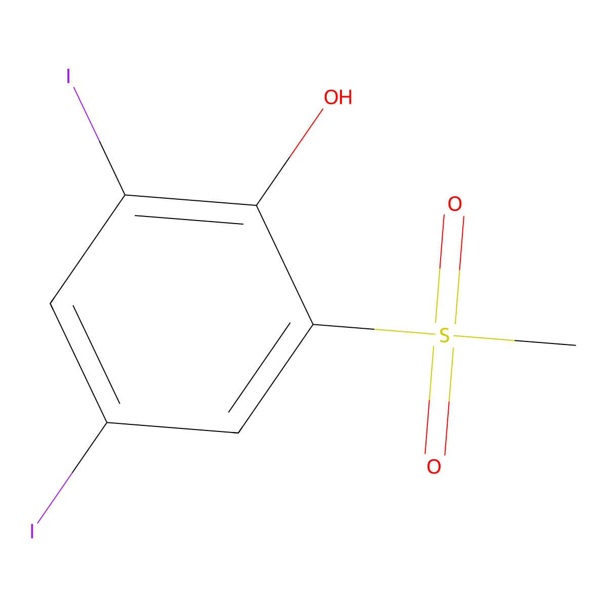 2,4-Diiodo-6-methylsulfonylphenol molecular structure, CAS 400087-33-4