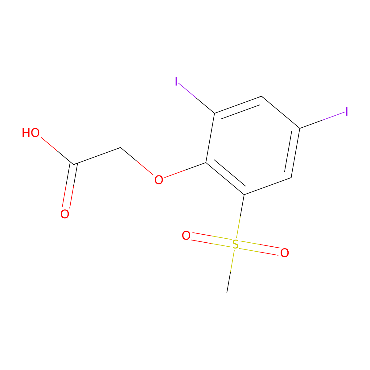 2-[2,4-Diiodo-6-(methylsulfonyl)phenoxy]acetic acid molecular structure, CAS 400087-34-5