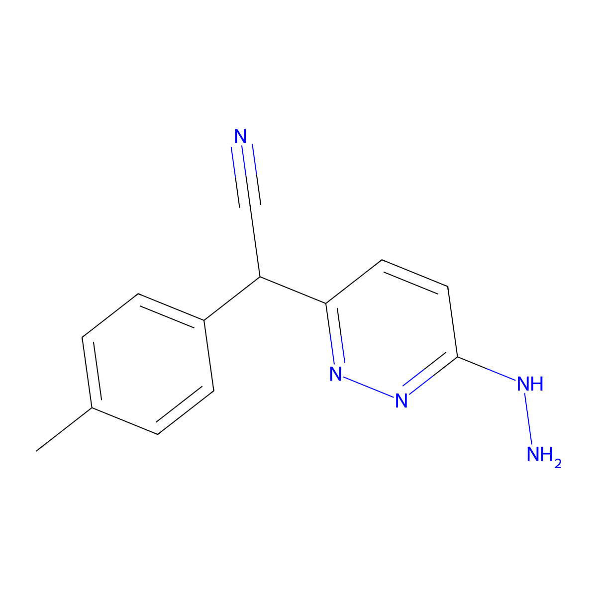 2-(6-Hydrazinylpyridazin-3-yl)-2-(4-methylphenyl)acetonitrile molecular structure, CAS 400087-43-6