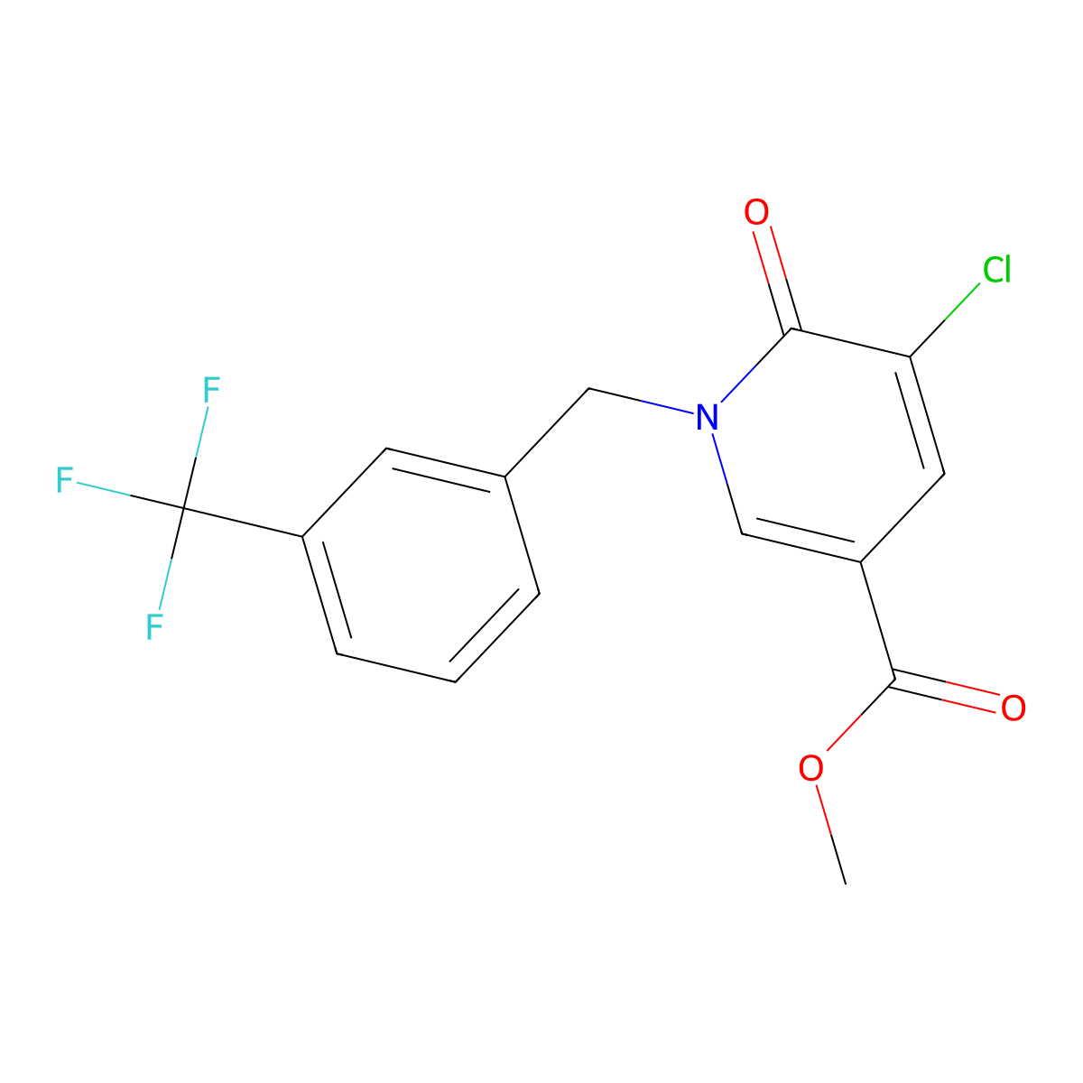 Methyl 5-chloro-6-oxo-1-[3-(trifluoromethyl)benzyl]-1,6-dihydro-3-pyridinecarboxylate molecular structure, CAS 400087-45-8