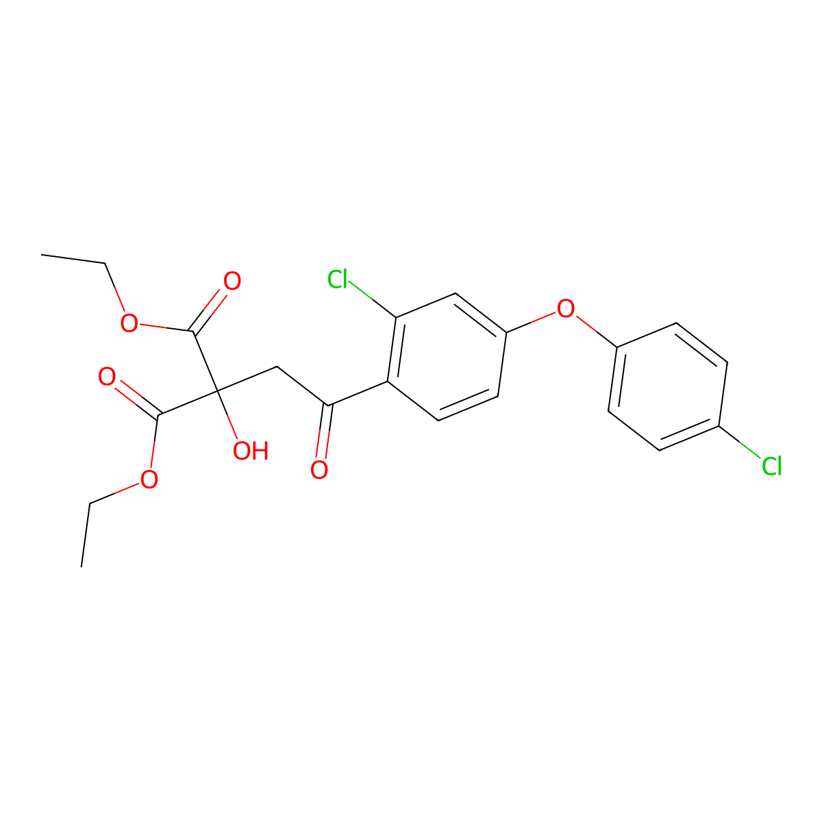 Diethyl 2-{2-[2-chloro-4-(4-chlorophenoxy)phenyl]-2-oxoethyl}-2-hydroxymalonate molecular structure, CAS 400087-53-8