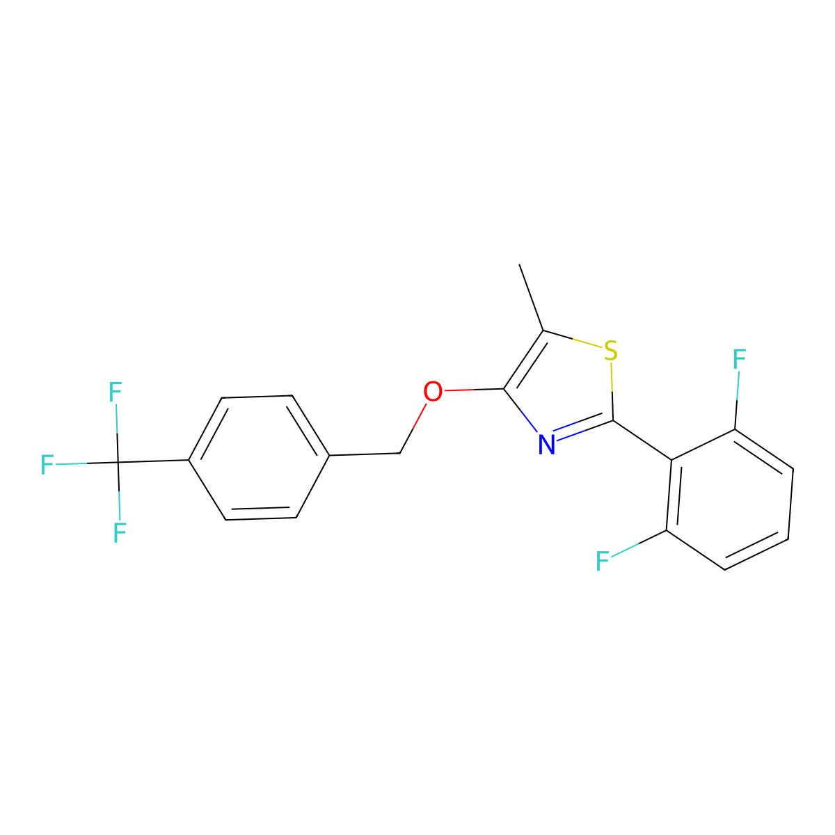 2-(2,6-Difluorophenyl)-5-methyl-4-{[4-(trifluoromethyl)benzyl]oxy}-1,3-thiazole molecular structure, CAS 400087-55-0