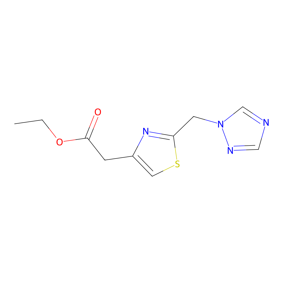 ethyl 2-[2-(1H-1,2,4-triazol-1-ylmethyl)-1,3-thiazol-4-yl]acetate molecular structure, CAS 400087-57-2