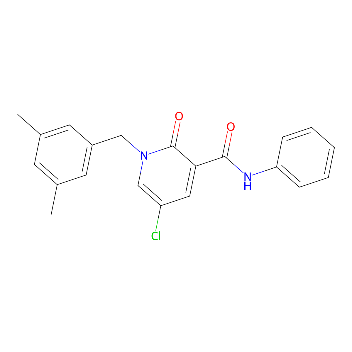 5-chloro-1-(3,5-dimethylbenzyl)-2-oxo-N-phenyl-1,2-dihydro-3-pyridinecarboxamide molecular structure, CAS 400087-63-0
