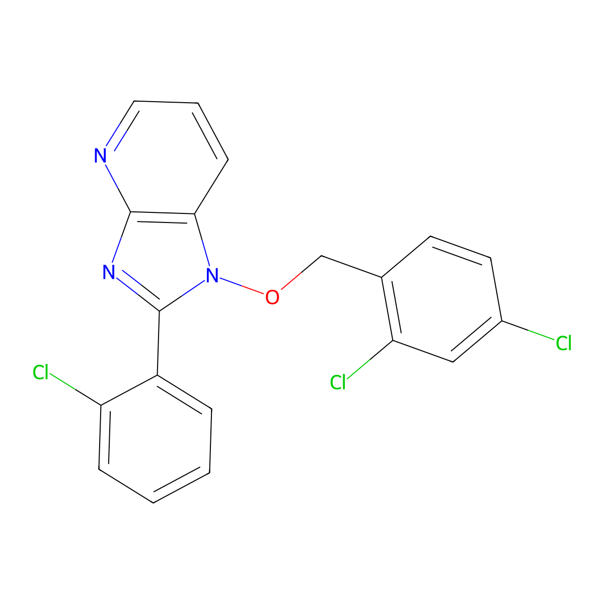 2-(2-chlorophenyl)-1-[(2,4-dichlorobenzyl)oxy]-1H-imidazo[4,5-b]pyridine molecular structure, CAS 400087-65-2