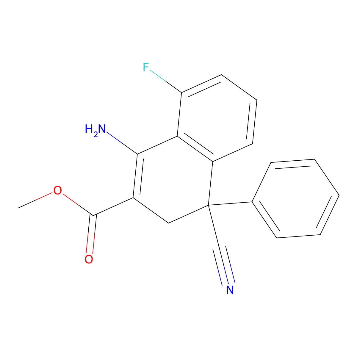 Methyl 1-amino-4-cyano-8-fluoro-4-phenyl-3,4-dihydro-2-naphthalenecarboxylate molecular structure, CAS 400087-68-5