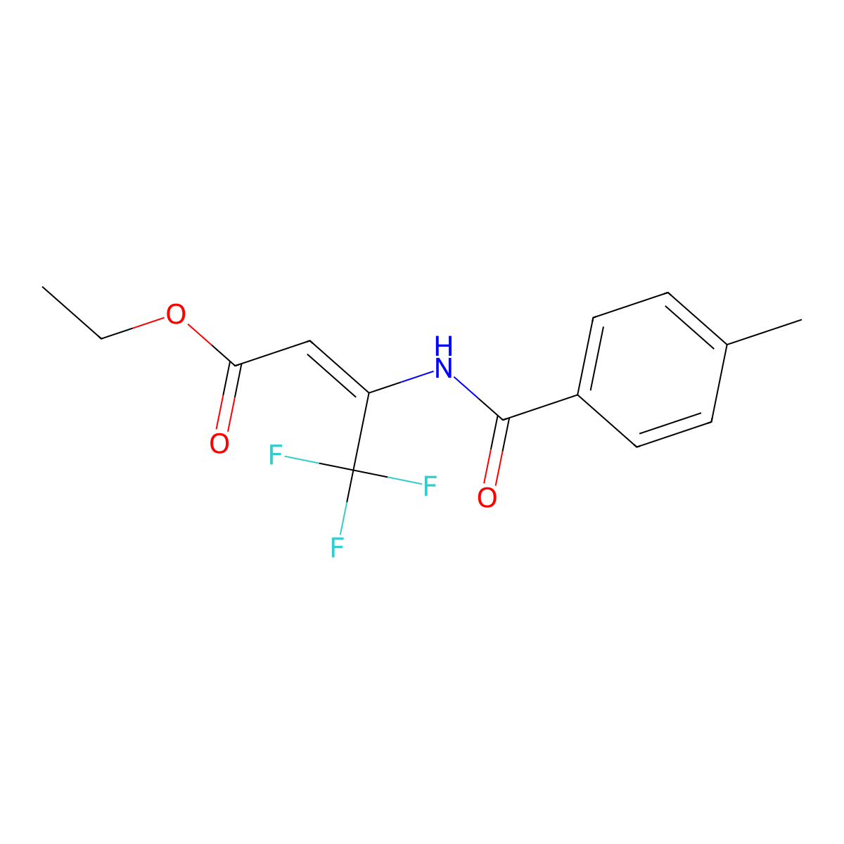 ethyl (E)-4,4,4-trifluoro-3-[(4-methylbenzoyl)amino]but-2-enoate molecular structure, CAS 400087-75-4