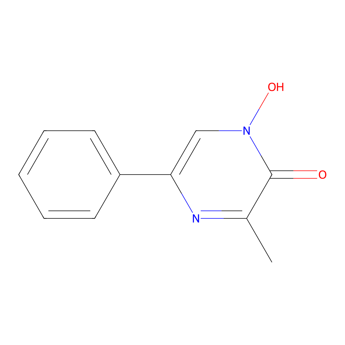 1-hydroxy-3-methyl-5-phenyl-2(1H)-pyrazinone molecular structure, CAS 400087-77-6