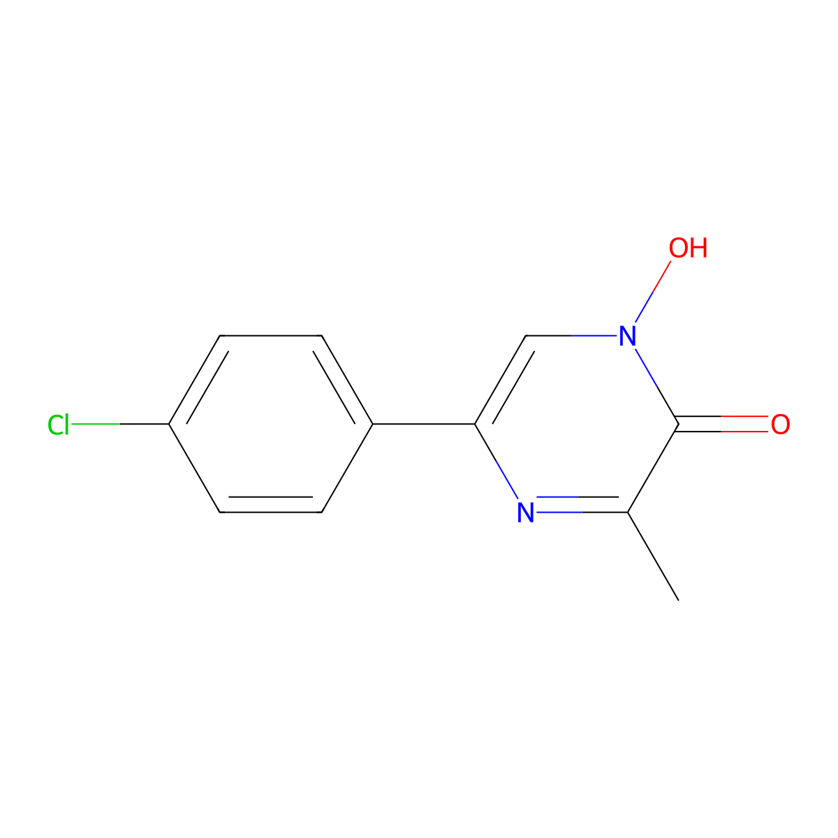 5-(4-chlorophenyl)-1-hydroxy-3-methyl-2(1H)-pyrazinone molecular structure, CAS 400087-78-7