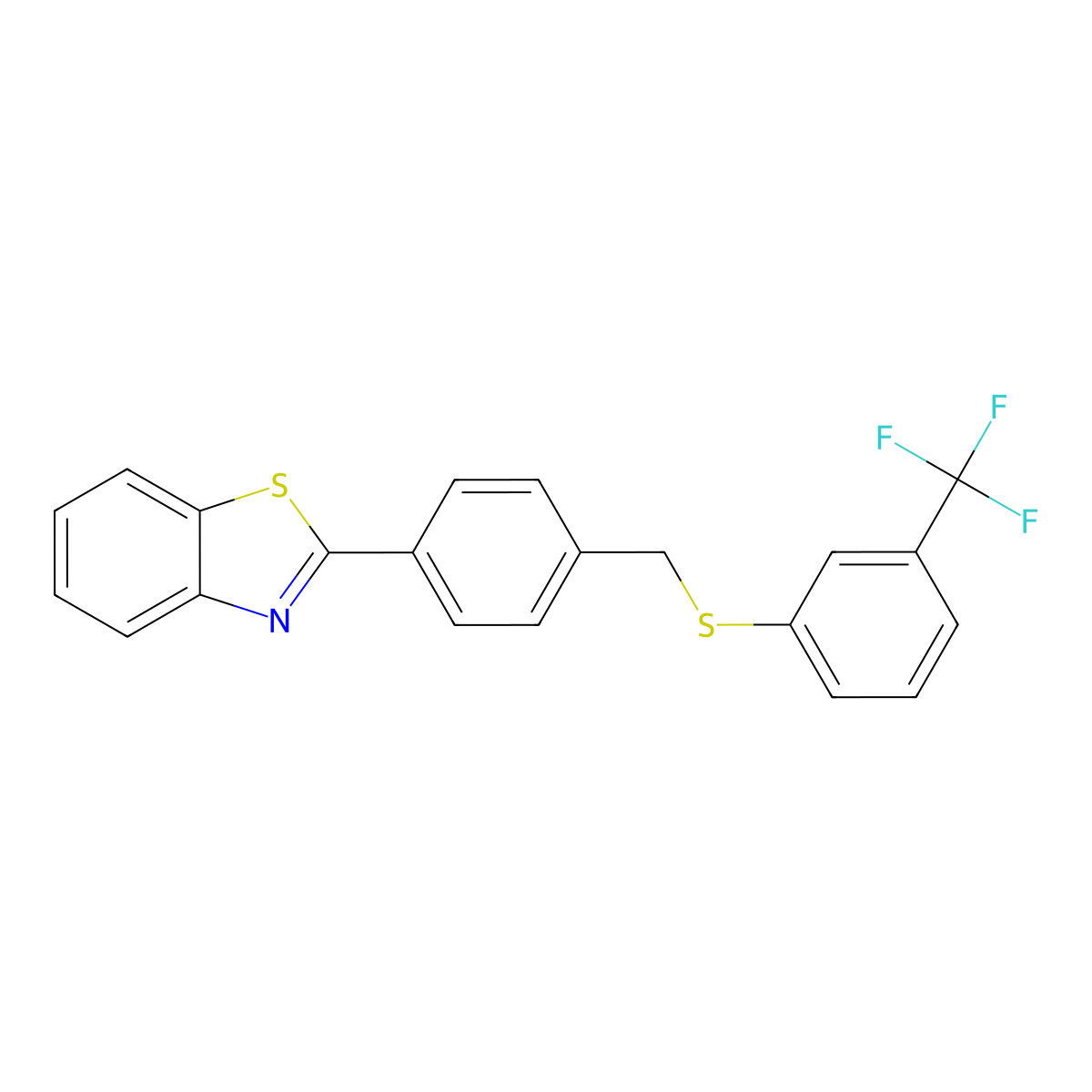 2-[4-({[3-(Trifluoromethyl)phenyl]sulfanyl}methyl)phenyl]-1,3-benzothiazole molecular structure, CAS 400087-79-8