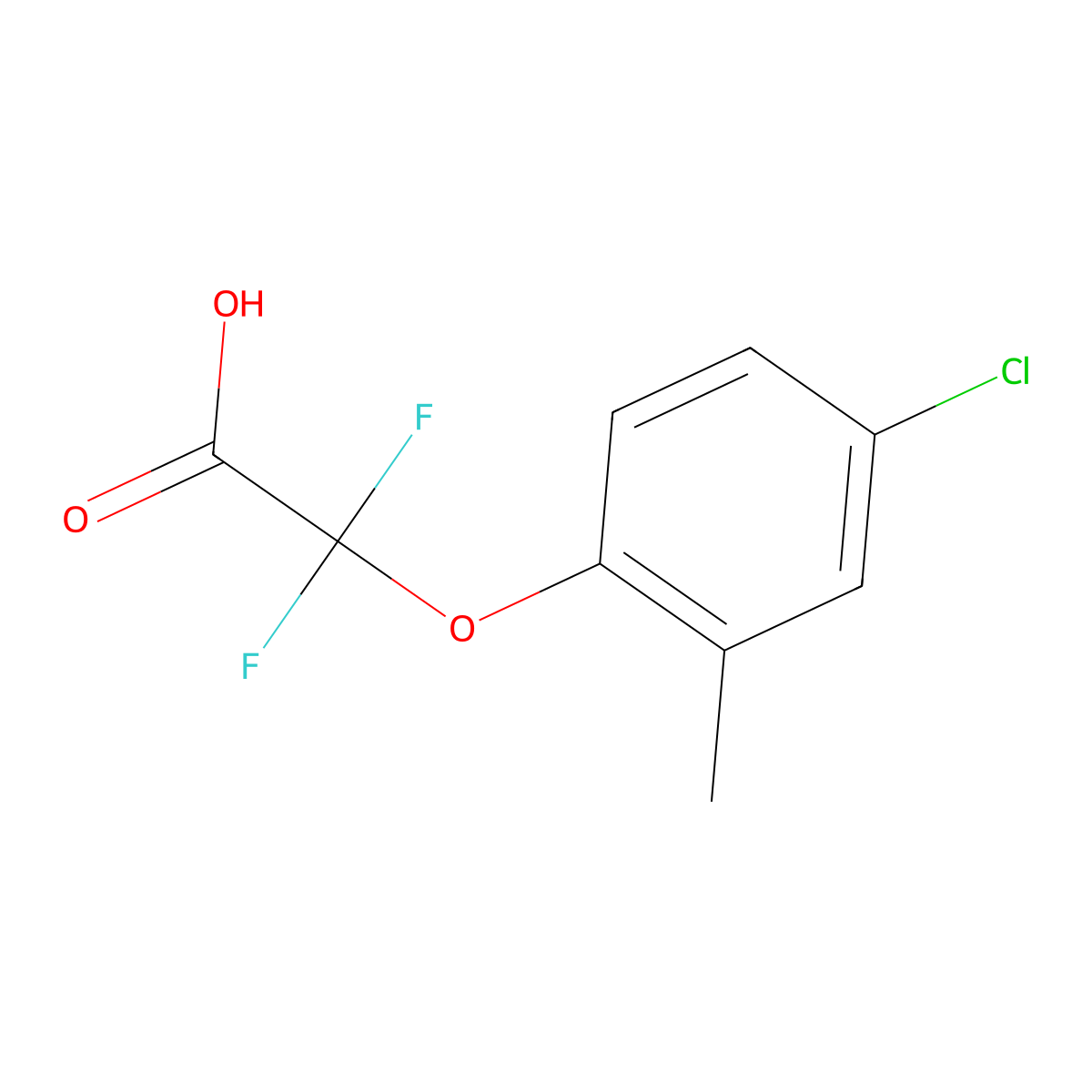 2-(4-Chloro-2-methylphenoxy)-2,2-difluoroacetic acid molecular structure, CAS 400087-82-3