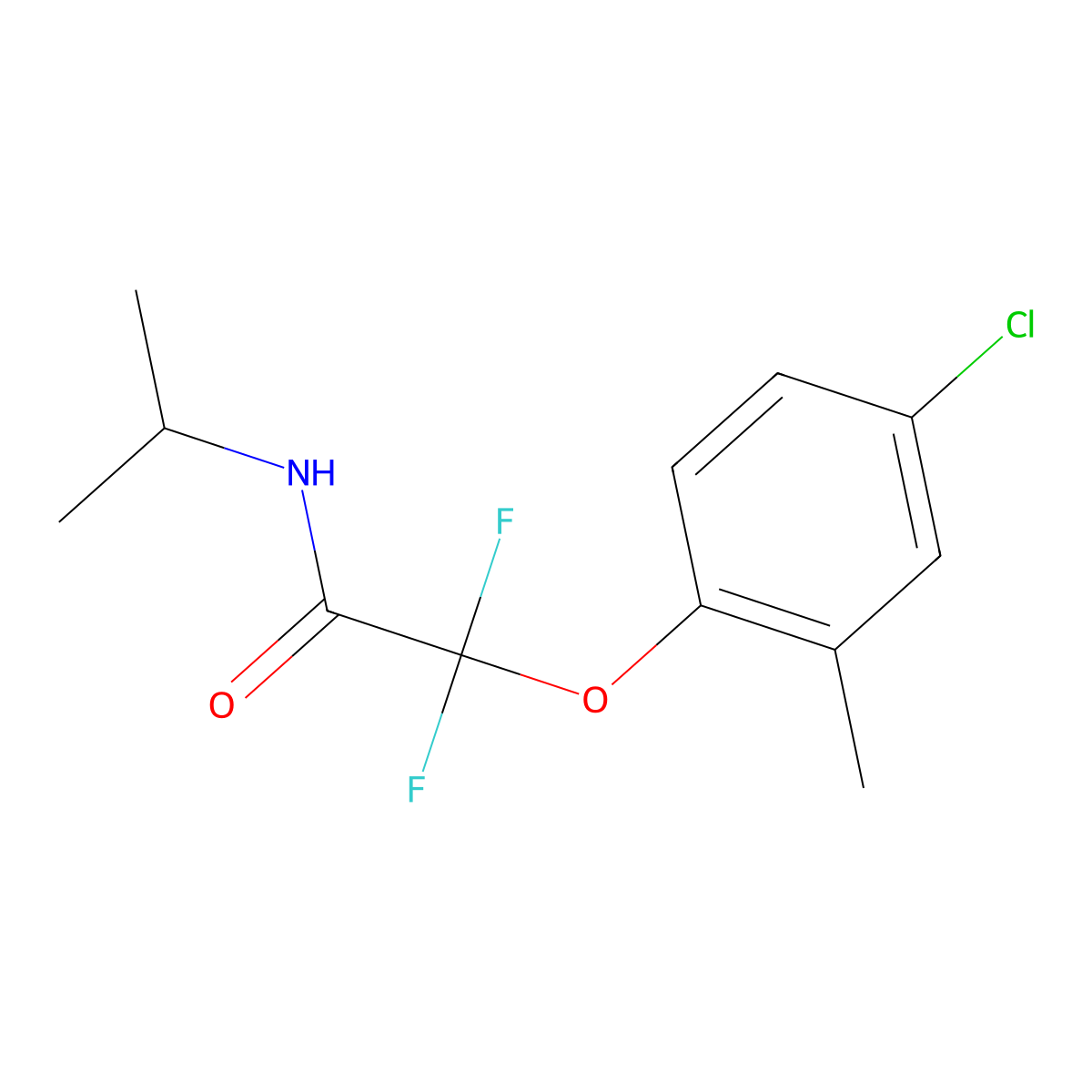 2-(4-chloro-2-methylphenoxy)-2,2-difluoro-N-isopropylacetamide molecular structure, CAS 400087-83-4
