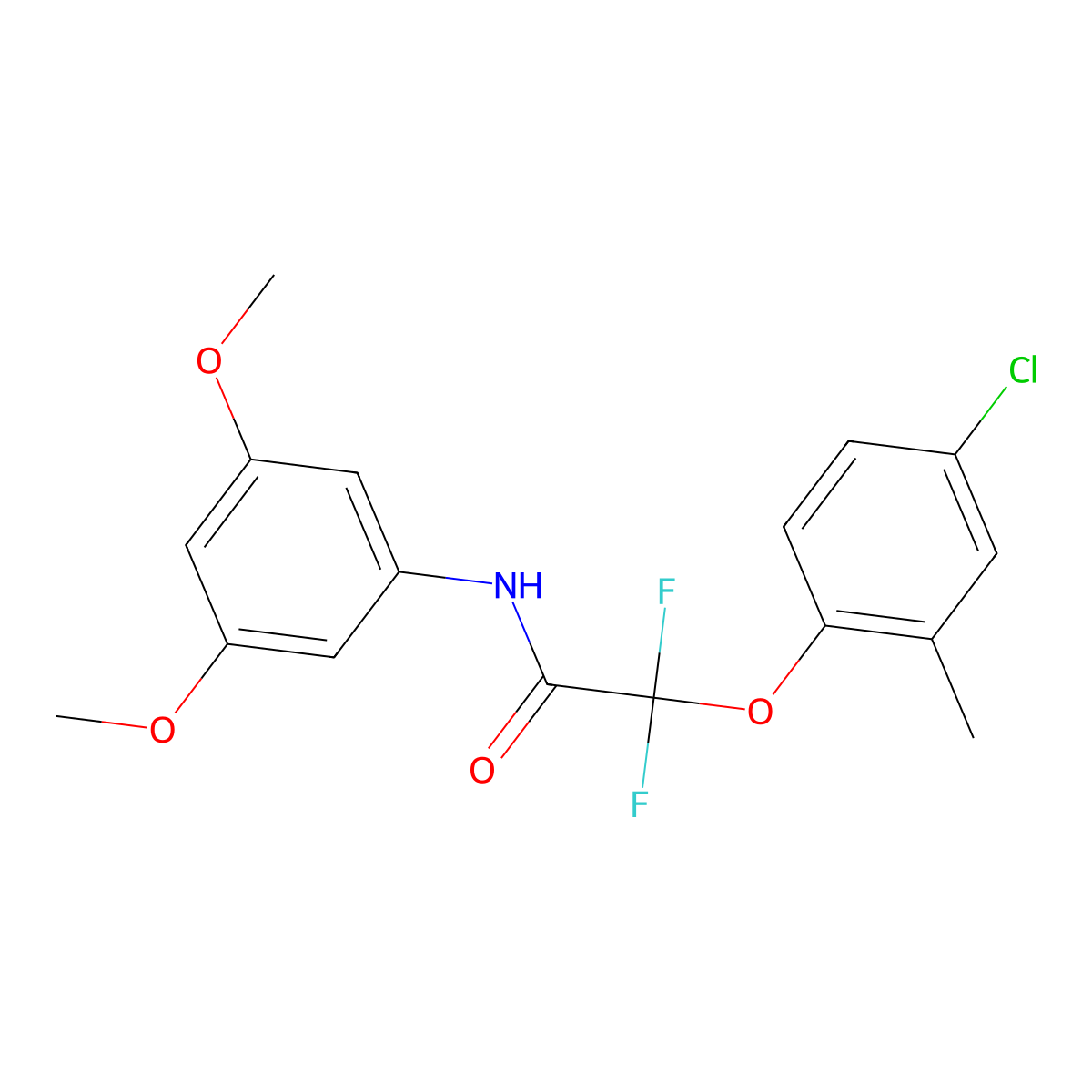 2-(4-chloro-2-methylphenoxy)-N-(3,5-dimethoxyphenyl)-2,2-difluoroacetamide molecular structure, CAS 400087-84-5