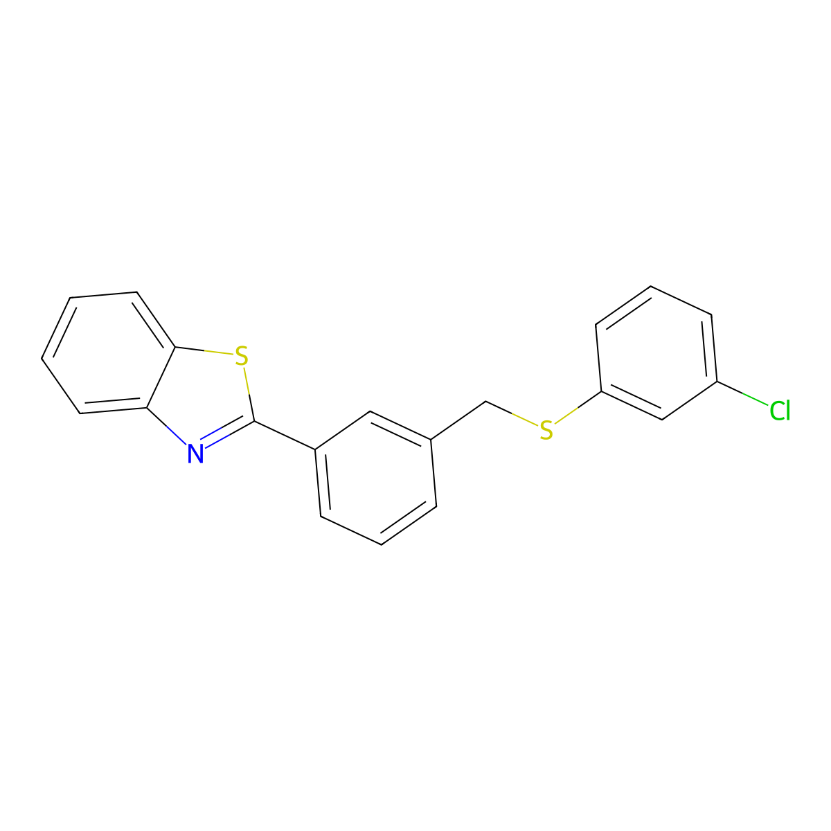 2-(3-{[(3-Chlorophenyl)sulfanyl]methyl}phenyl)-1,3-benzothiazole molecular structure, CAS 400087-87-8