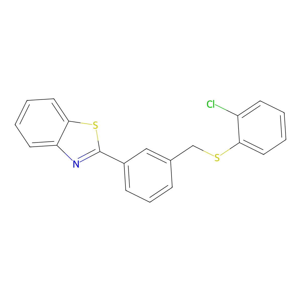 2-(3-{[(2-Chlorophenyl)sulfanyl]methyl}phenyl)-1,3-benzothiazole molecular structure, CAS 400087-88-9