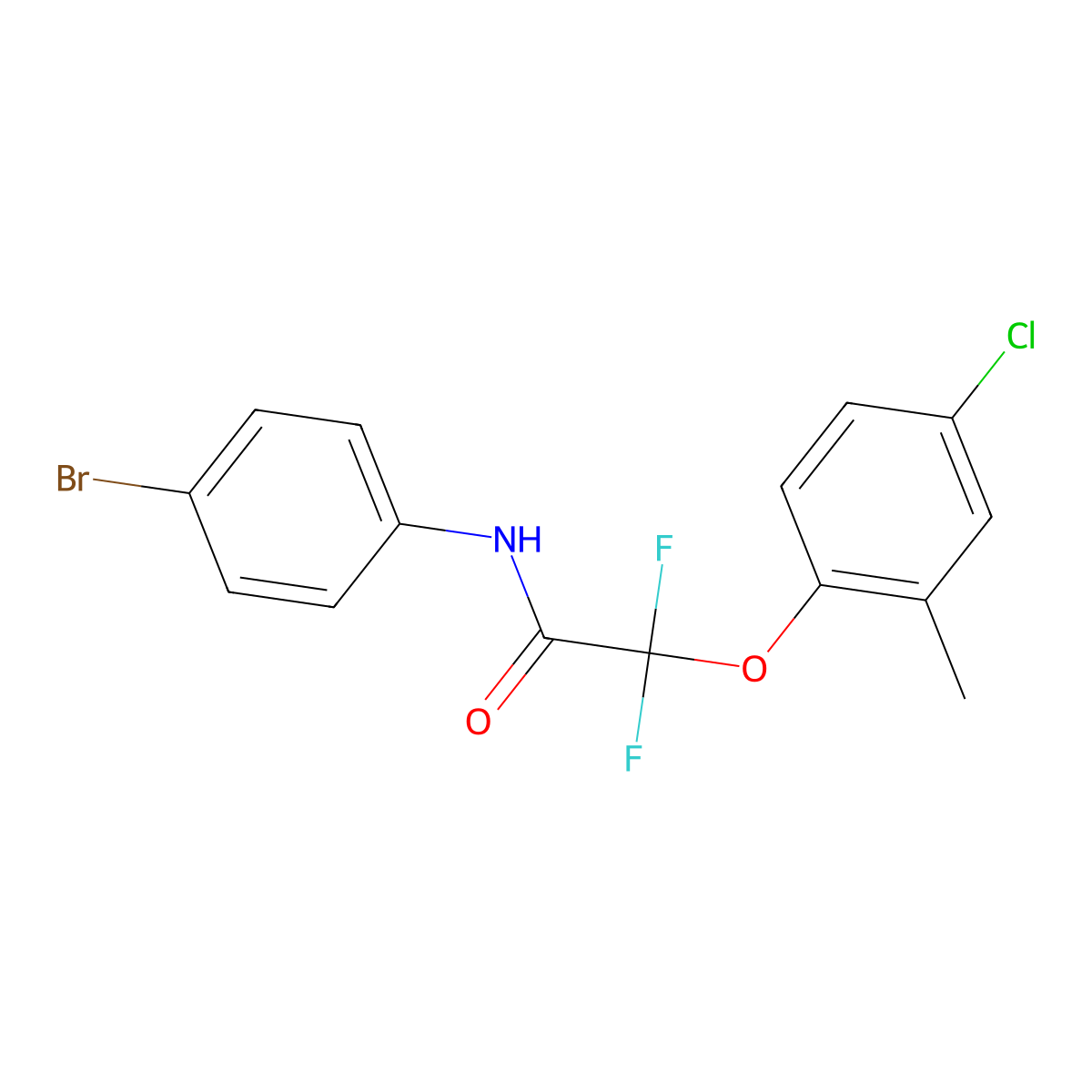 N-(4-bromophenyl)-2-(4-chloro-2-methylphenoxy)-2,2-difluoroacetamide molecular structure, CAS 400087-92-5