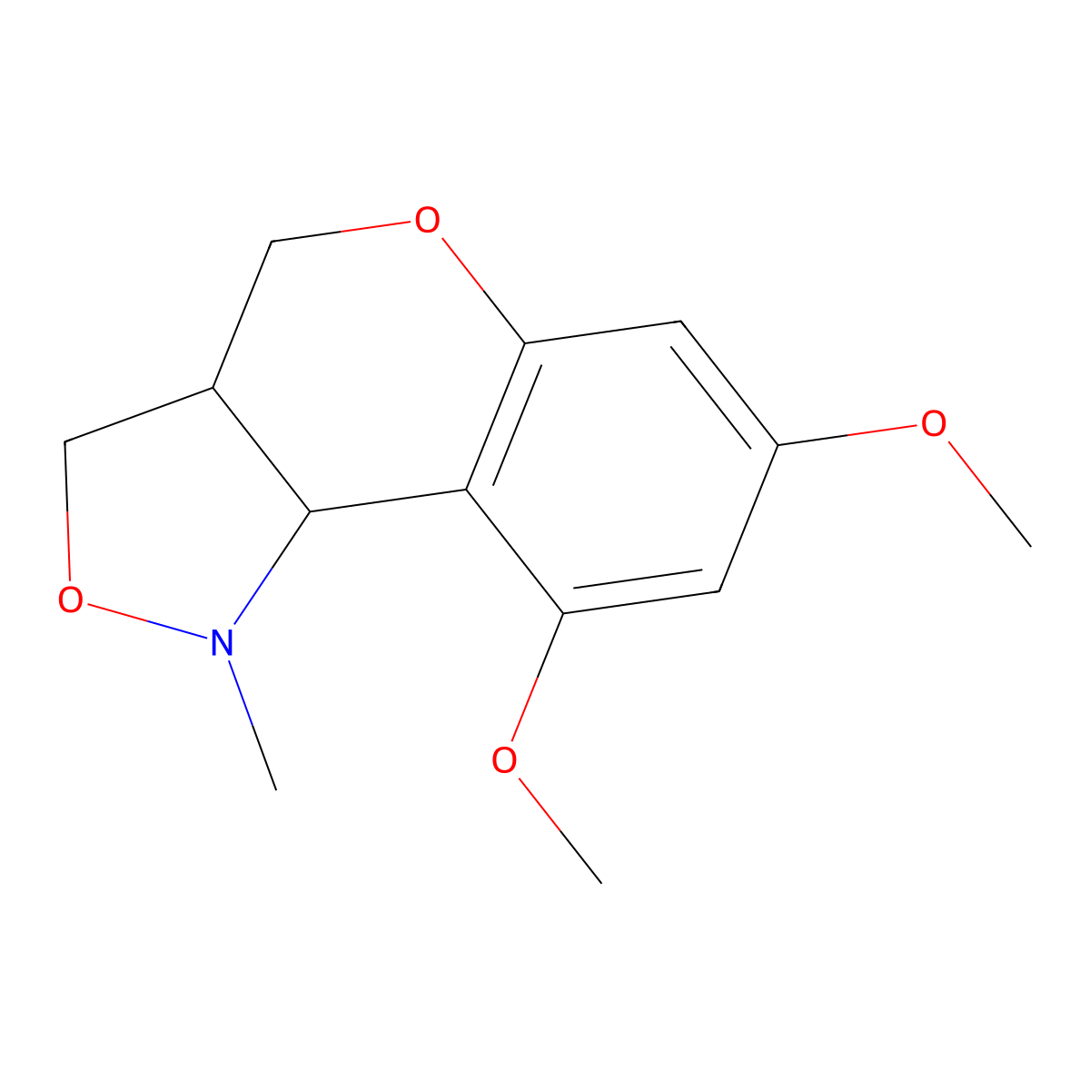 7-methoxy-1-methyl-1,3a,4,9b-tetrahydro-3H-chromeno[4,3-c]isoxazol-9-yl methyl ether molecular structure, CAS 400088-00-8