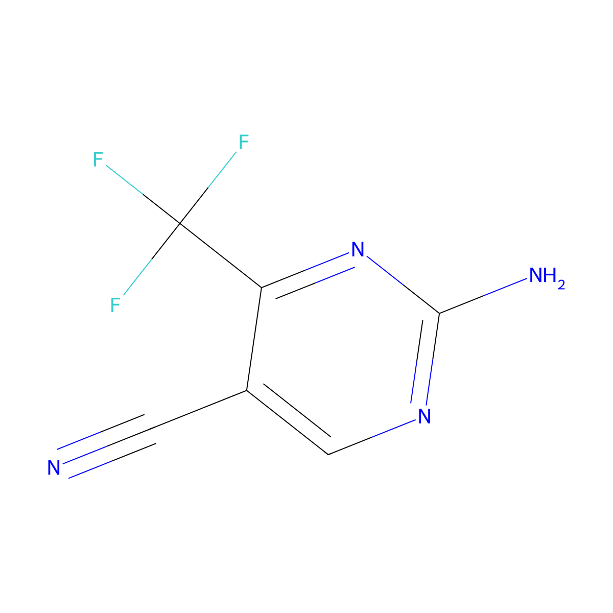 2-Amino-4-(trifluoromethyl)pyrimidine-5-carbonitrile molecular structure, CAS 400088-04-2