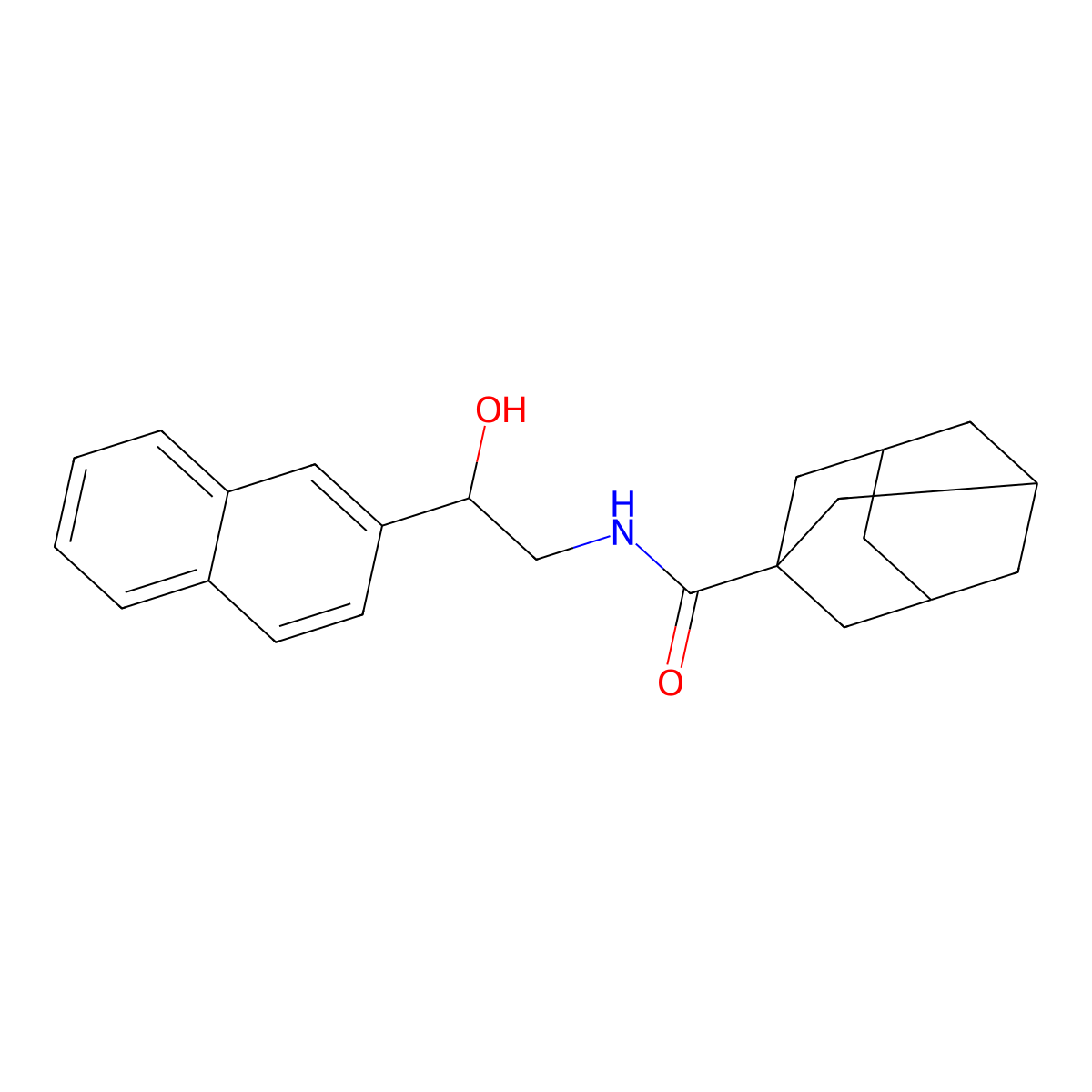 N-[2-hydroxy-2-(2-naphthyl)ethyl]-1-adamantanecarboxamide molecular structure, CAS 400088-22-4