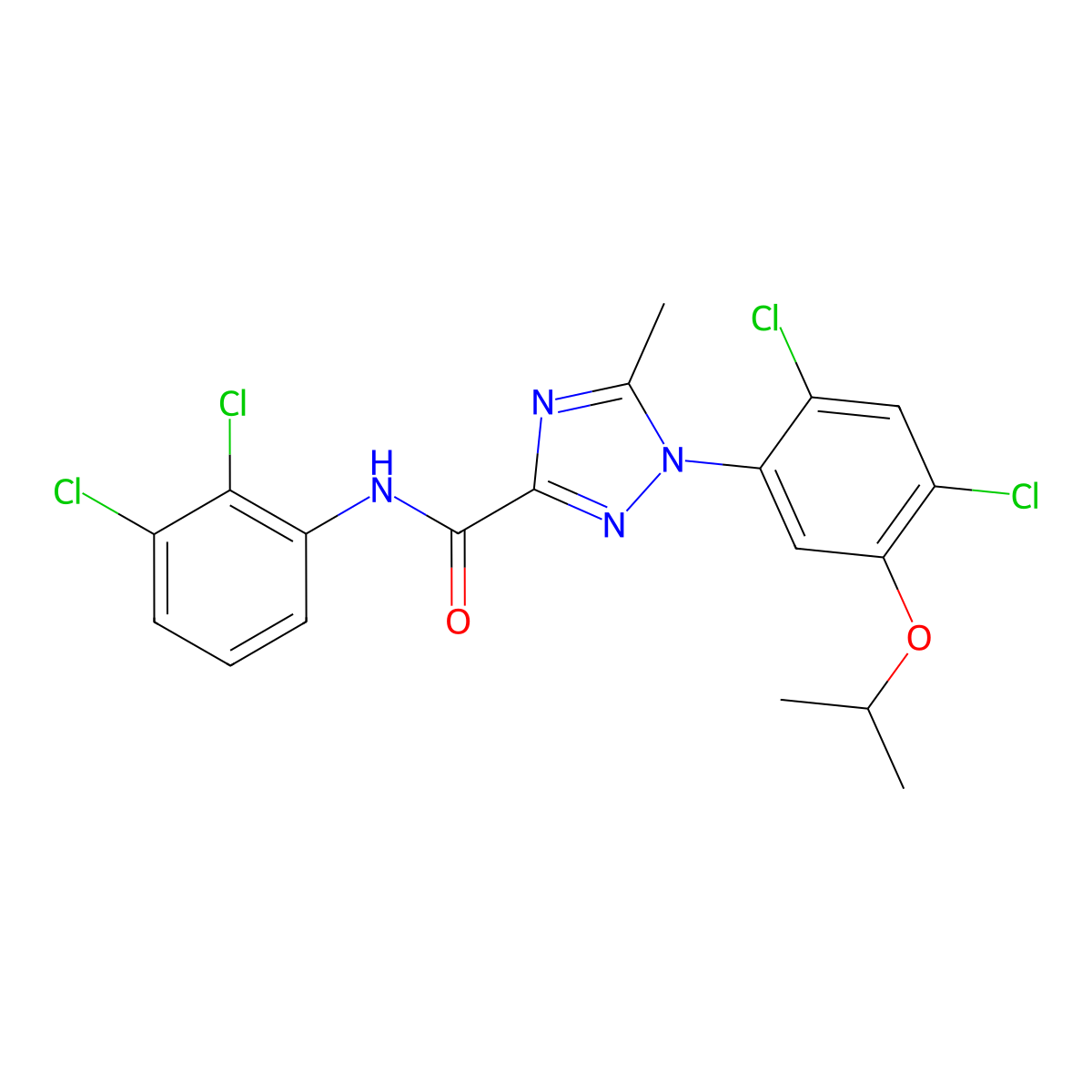 1-(2,4-dichloro-5-isopropoxyphenyl)-N-(2,3-dichlorophenyl)-5-methyl-1H-1,2,4-triazole-3-carboxamide molecular structure, CAS 400088-27-9