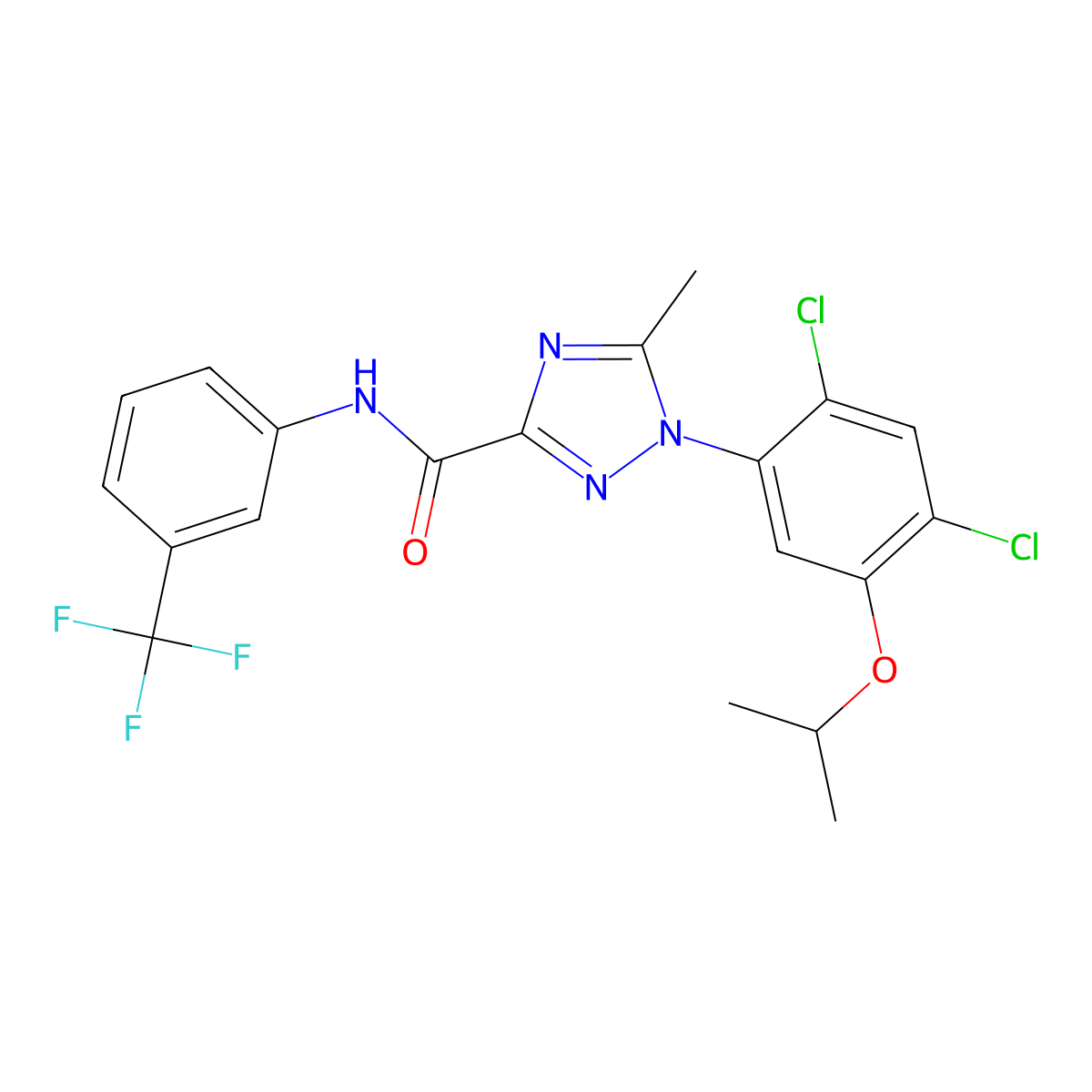 1-(2,4-dichloro-5-isopropoxyphenyl)-5-methyl-N-[3-(trifluoromethyl)phenyl]-1H-1,2,4-triazole-3-carboxamide molecular structure, CAS 400088-36-0