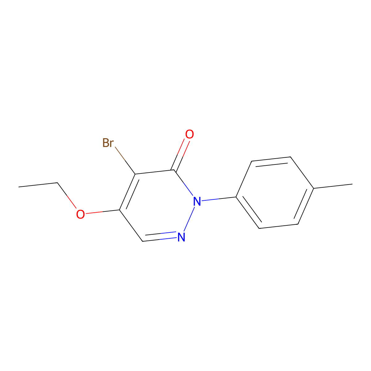 4-bromo-5-ethoxy-2-(4-methylphenyl)-3(2H)-pyridazinone molecular structure, CAS 400088-47-3