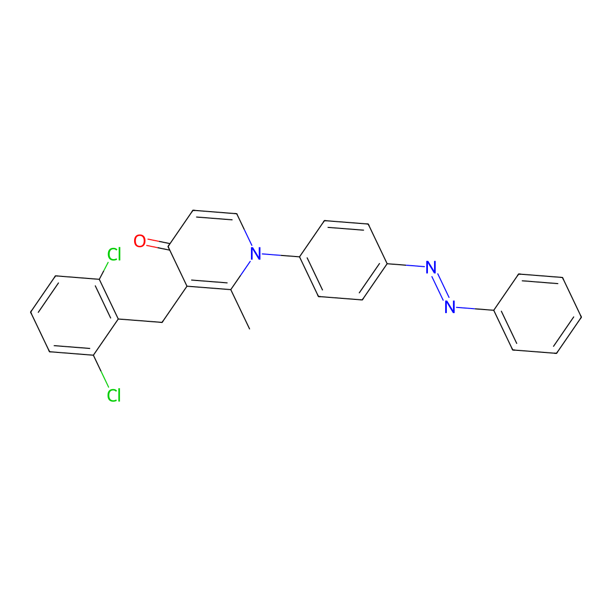 3-[(2,6-Dichlorophenyl)methyl]-2-methyl-1-(4-phenyldiazenylphenyl)pyridin-4-one molecular structure, CAS 400088-49-5