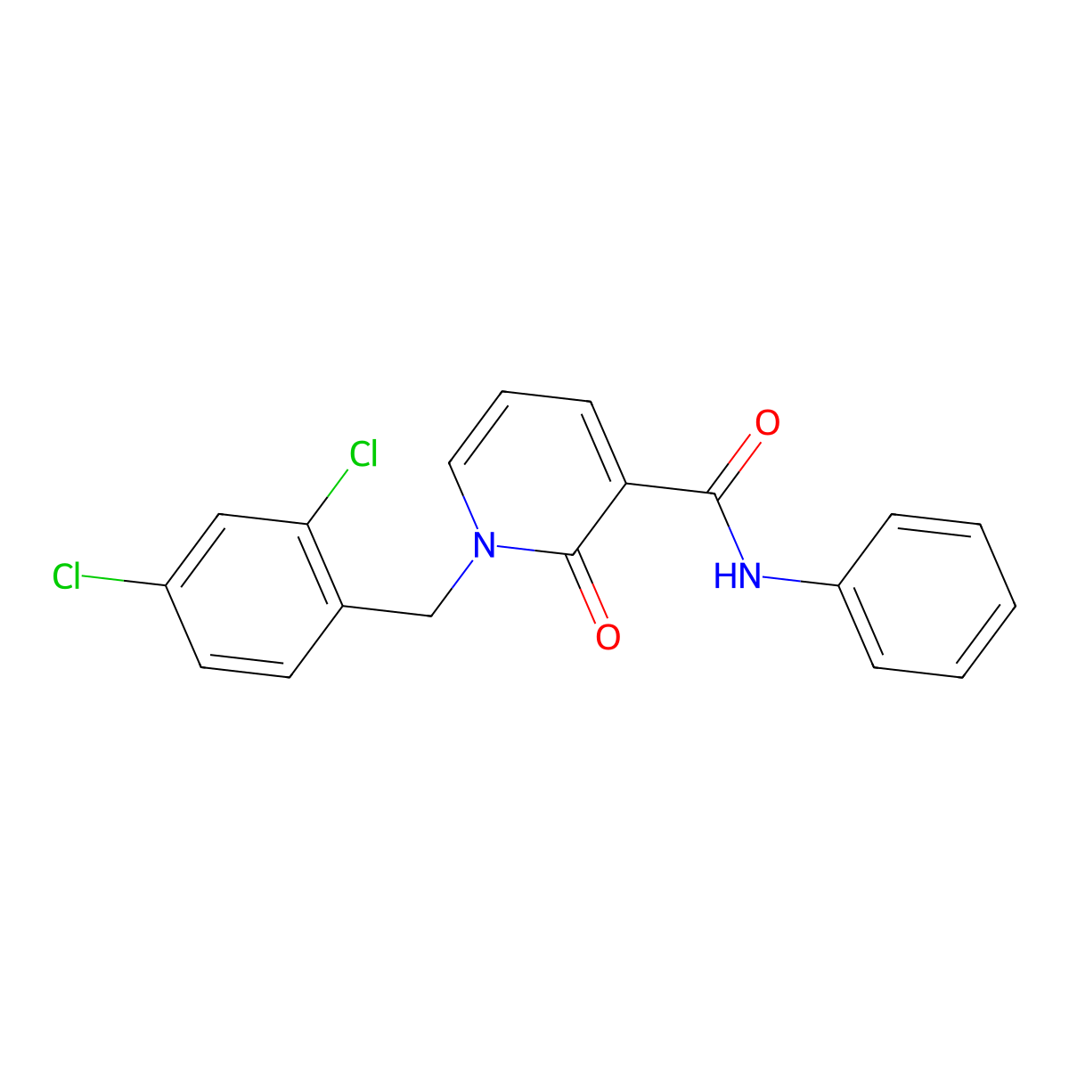 1-[(2,4-dichlorophenyl)methyl]-2-oxo-N-phenylpyridine-3-carboxamide molecular structure, CAS 400088-62-2