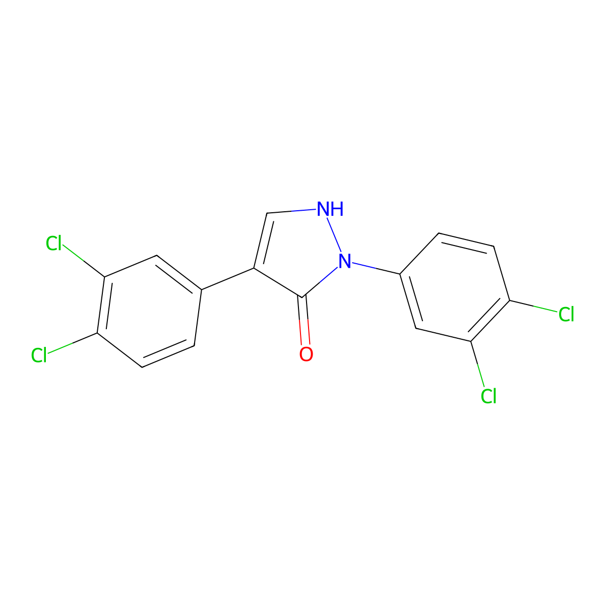 2,4-bis(3,4-dichlorophenyl)-1,2-dihydro-3H-pyrazol-3-one molecular structure, CAS 400088-64-4