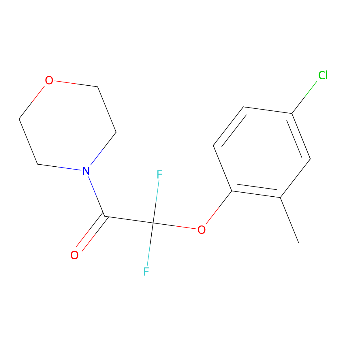 2-(4-Chloro-2-methylphenoxy)-2,2-difluoro-1-morpholino-1-ethanone molecular structure, CAS 400088-75-7