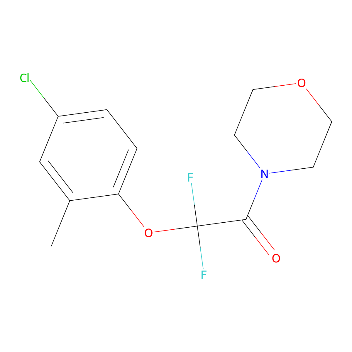 2-(4-Chloro-2-methylphenoxy)-2,2-difluoro-1-morpholino-1-ethanone molecular structure, CAS 400088-75-7