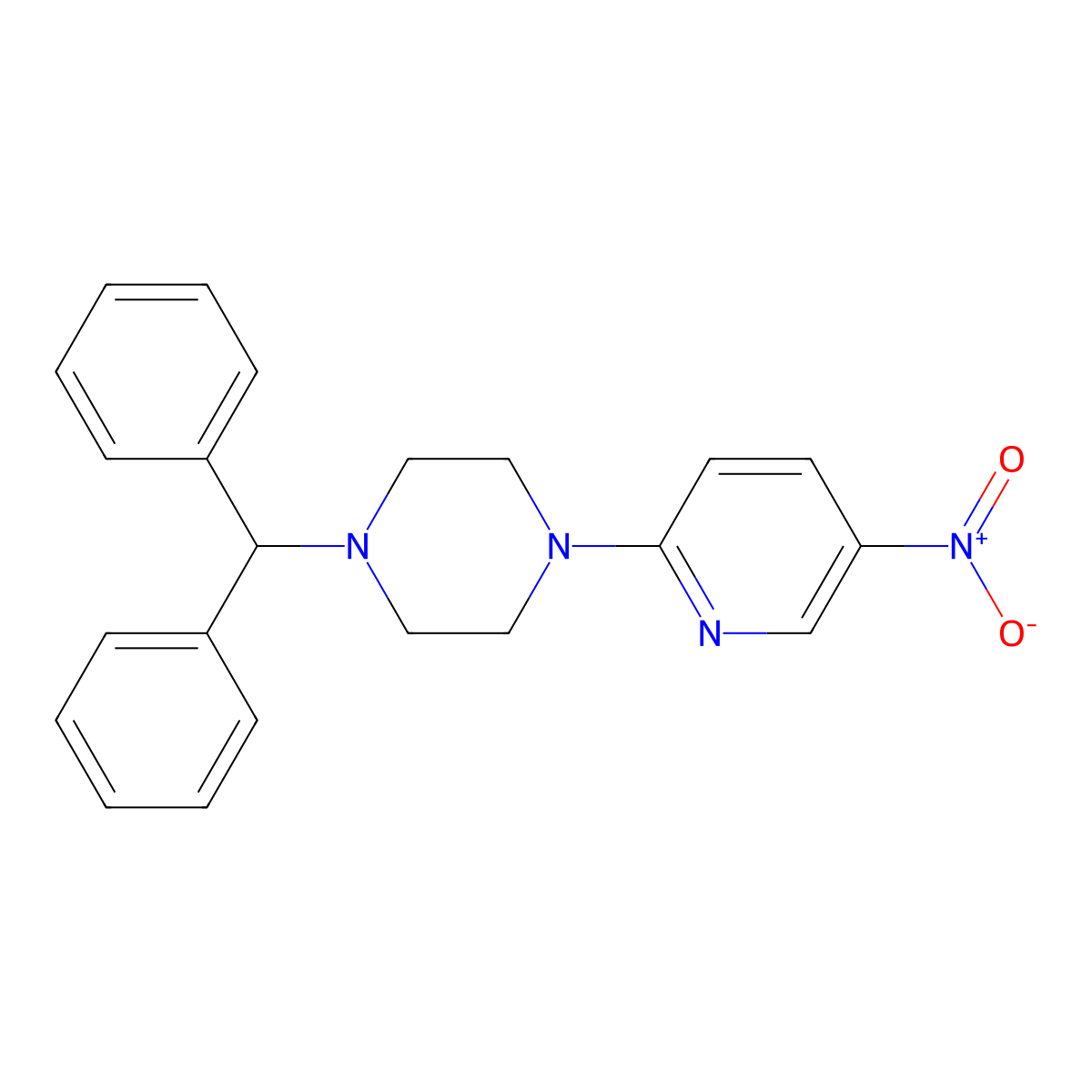 1-Benzhydryl-4-(5-nitro-2-pyridinyl)piperazine molecular structure, CAS 400088-77-9