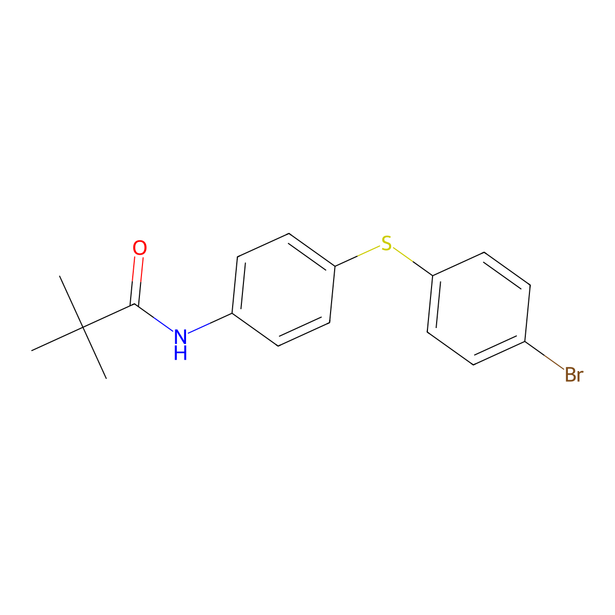 N-{4-[(4-bromophenyl)sulfanyl]phenyl}-2,2-dimethylpropanamide molecular structure, CAS 400088-79-1