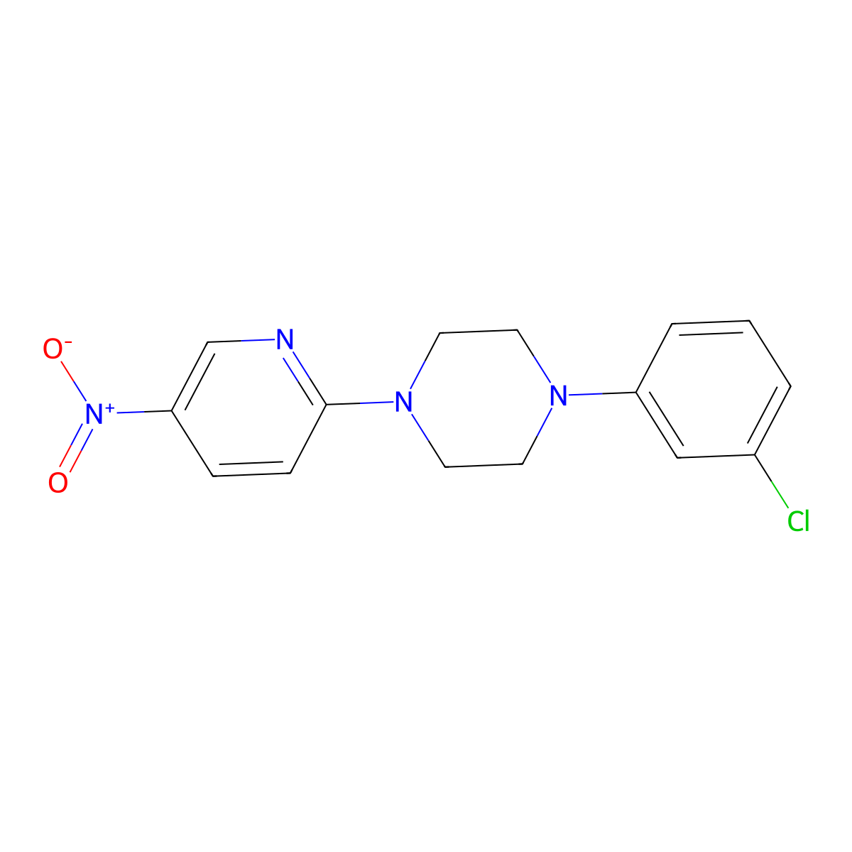 1-(3-Chlorophenyl)-4-(5-nitropyridin-2-yl)piperazine molecular structure, CAS 400088-81-5