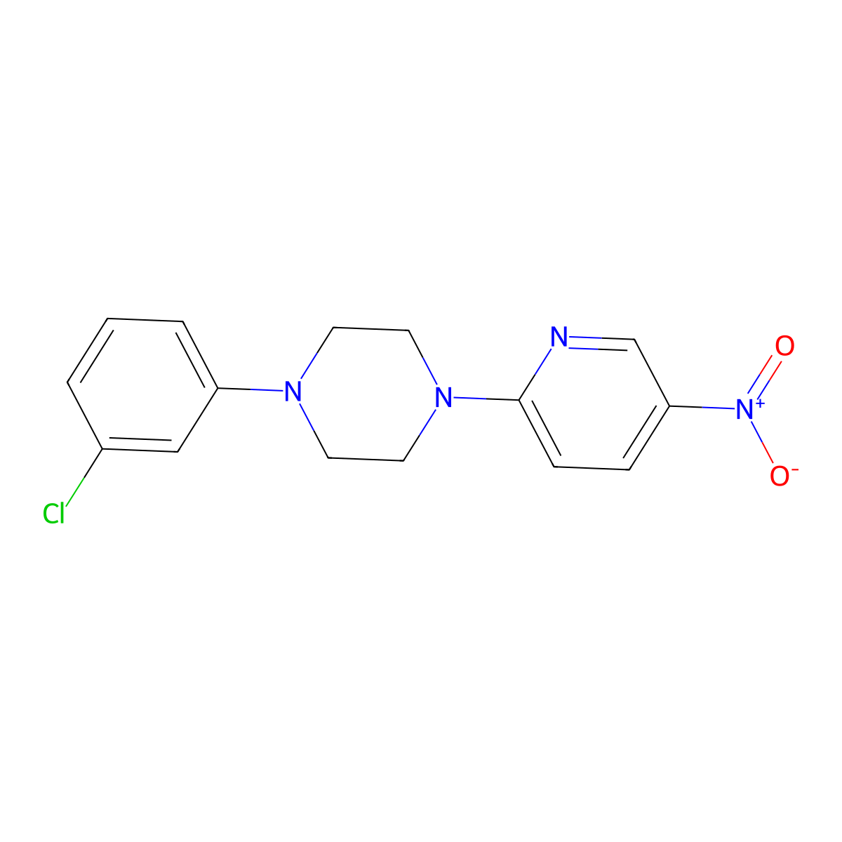1-(3-Chlorophenyl)-4-(5-nitropyridin-2-yl)piperazine molecular structure, CAS 400088-81-5