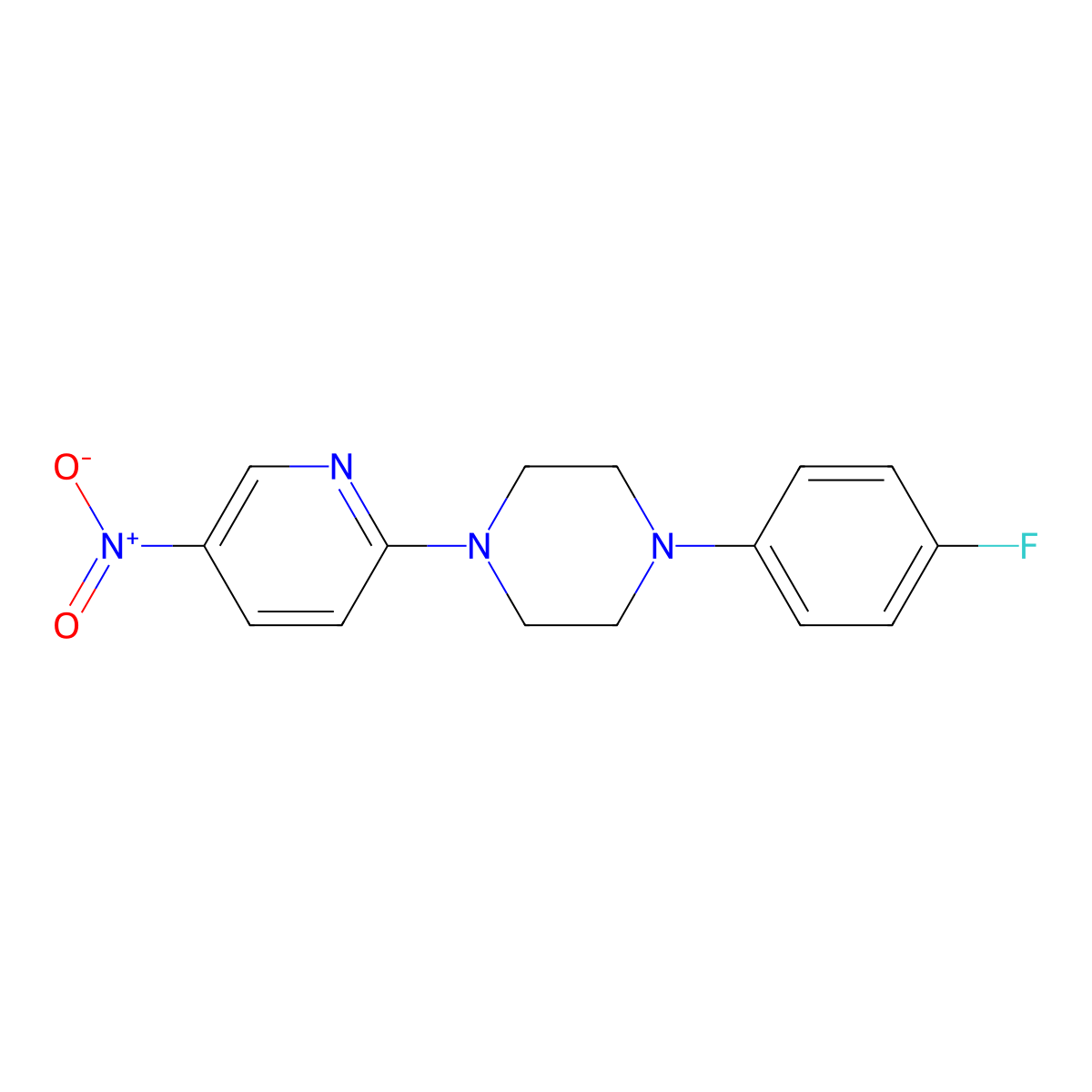 1-(4-Fluorophenyl)-4-(5-nitropyridin-2-yl)piperazine molecular structure, CAS 400088-82-6