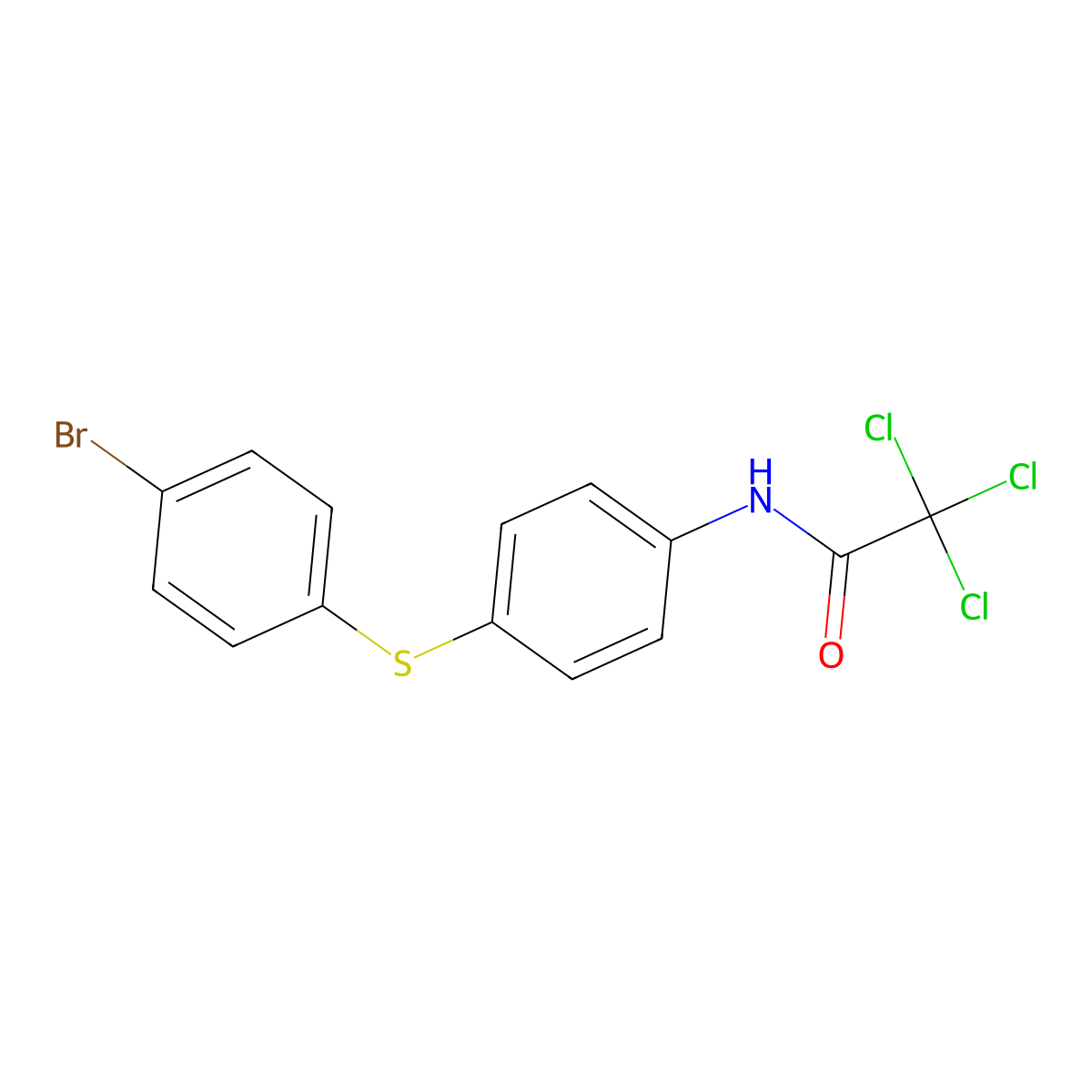 N-{4-[(4-bromophenyl)sulfanyl]phenyl}-2,2,2-trichloroacetamide molecular structure, CAS 400088-83-7